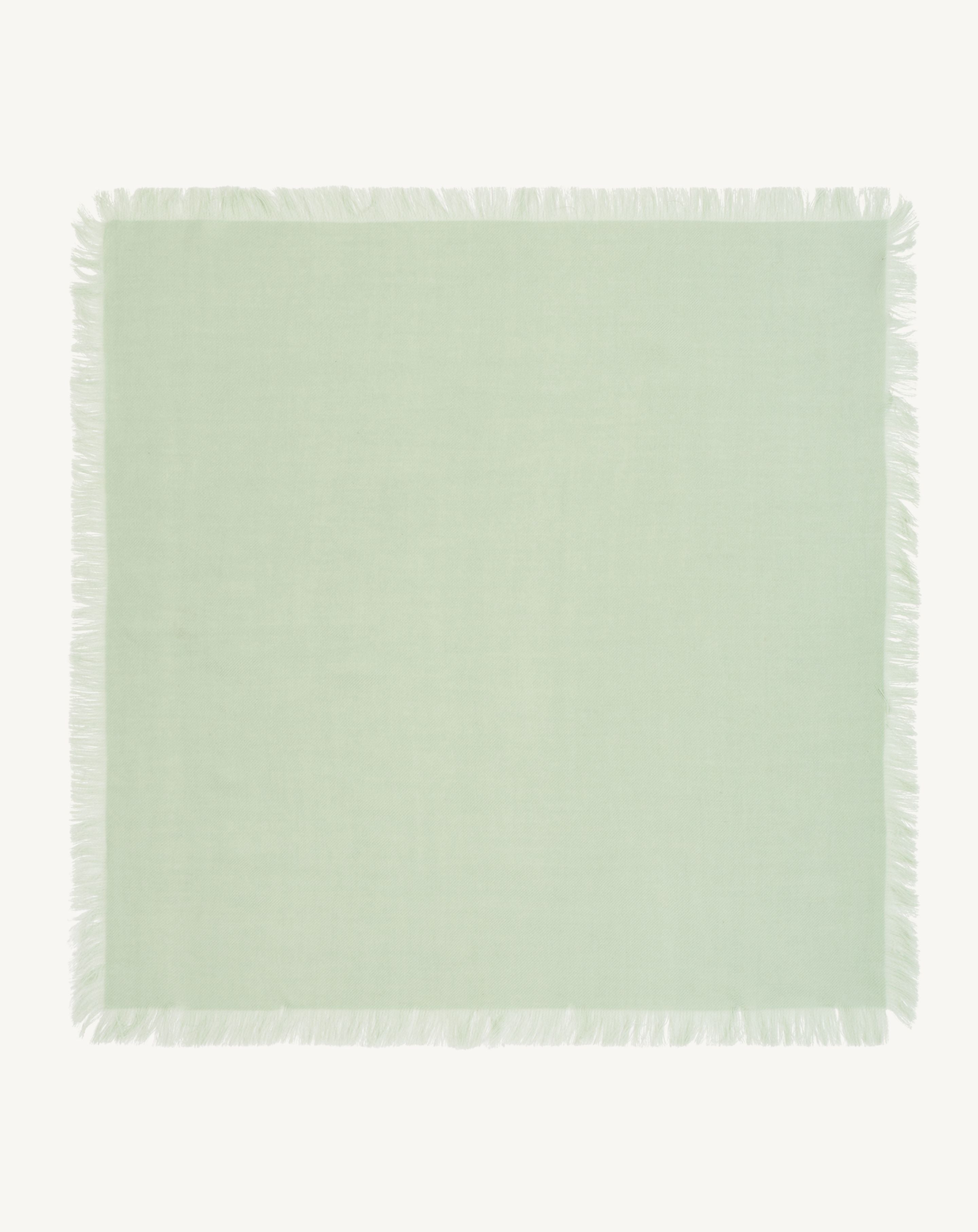 Mini carré à franges-VERT AMANDE-100% cachemire