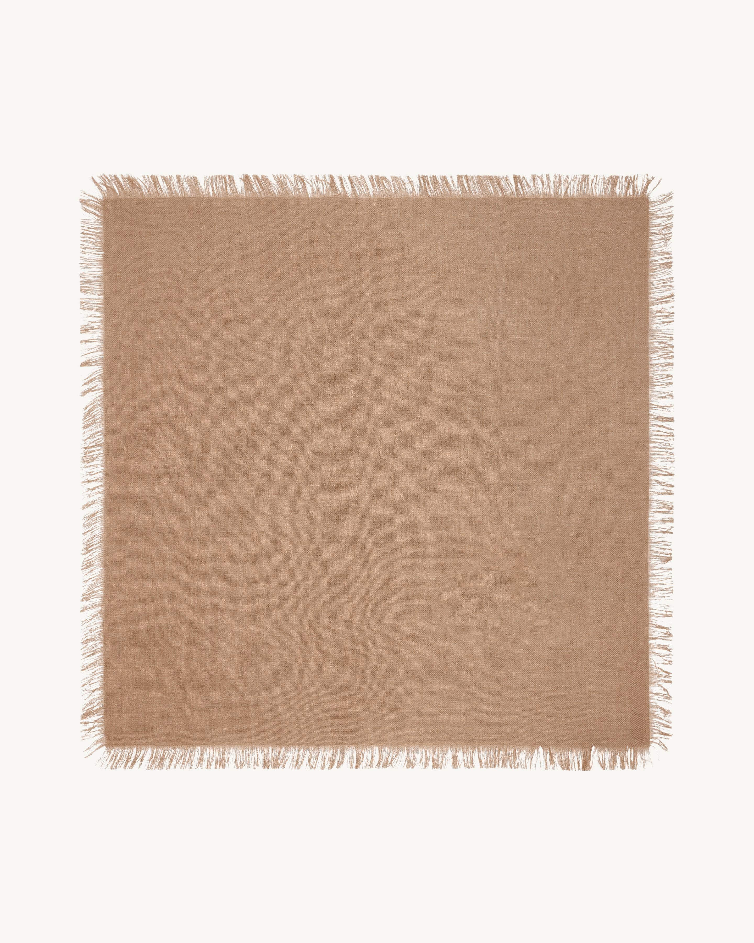 Swann mini square scarf in Cashmere Mix kraft | Eric Bompard