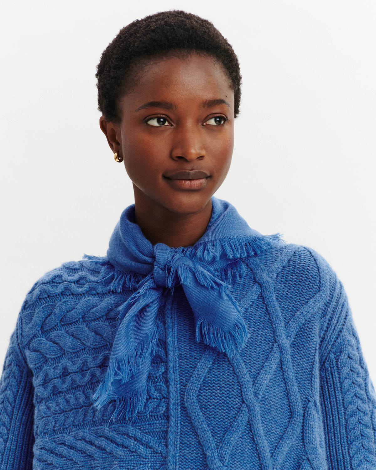 Mini carré Swann-BLEU DE DELFT-100% cachemire