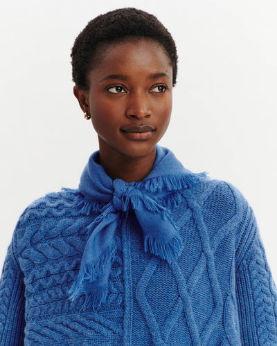 Mini carré Swann-BLEU DE DELFT-100% cachemire