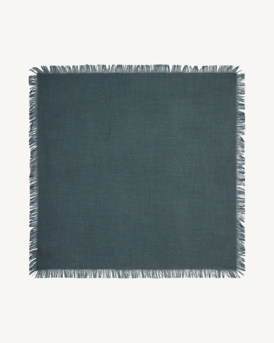 Mini carré à franges-BLEU GRANIT-100% cachemire