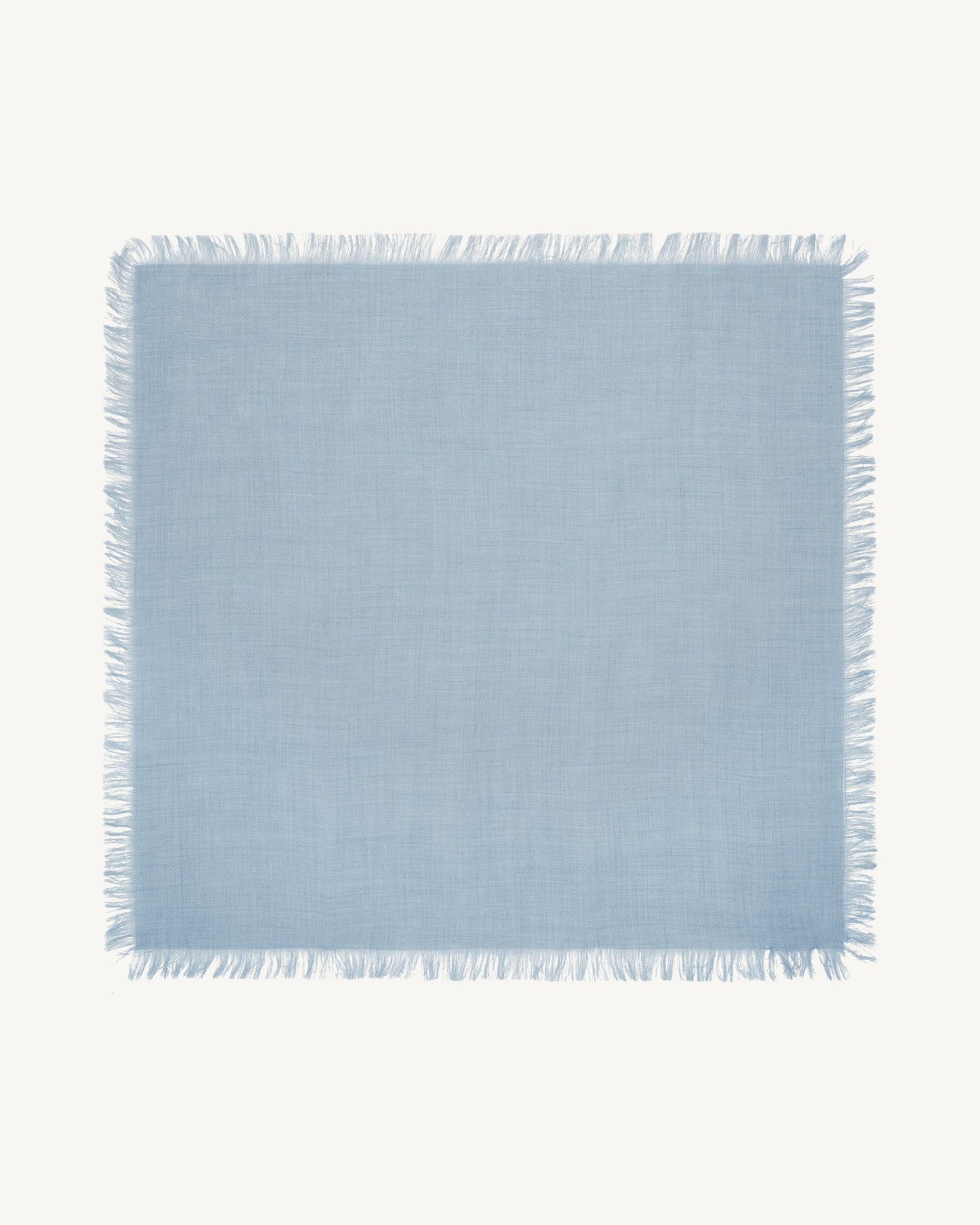 Mini carré à franges-BLEU GLACIER-100% cachemire