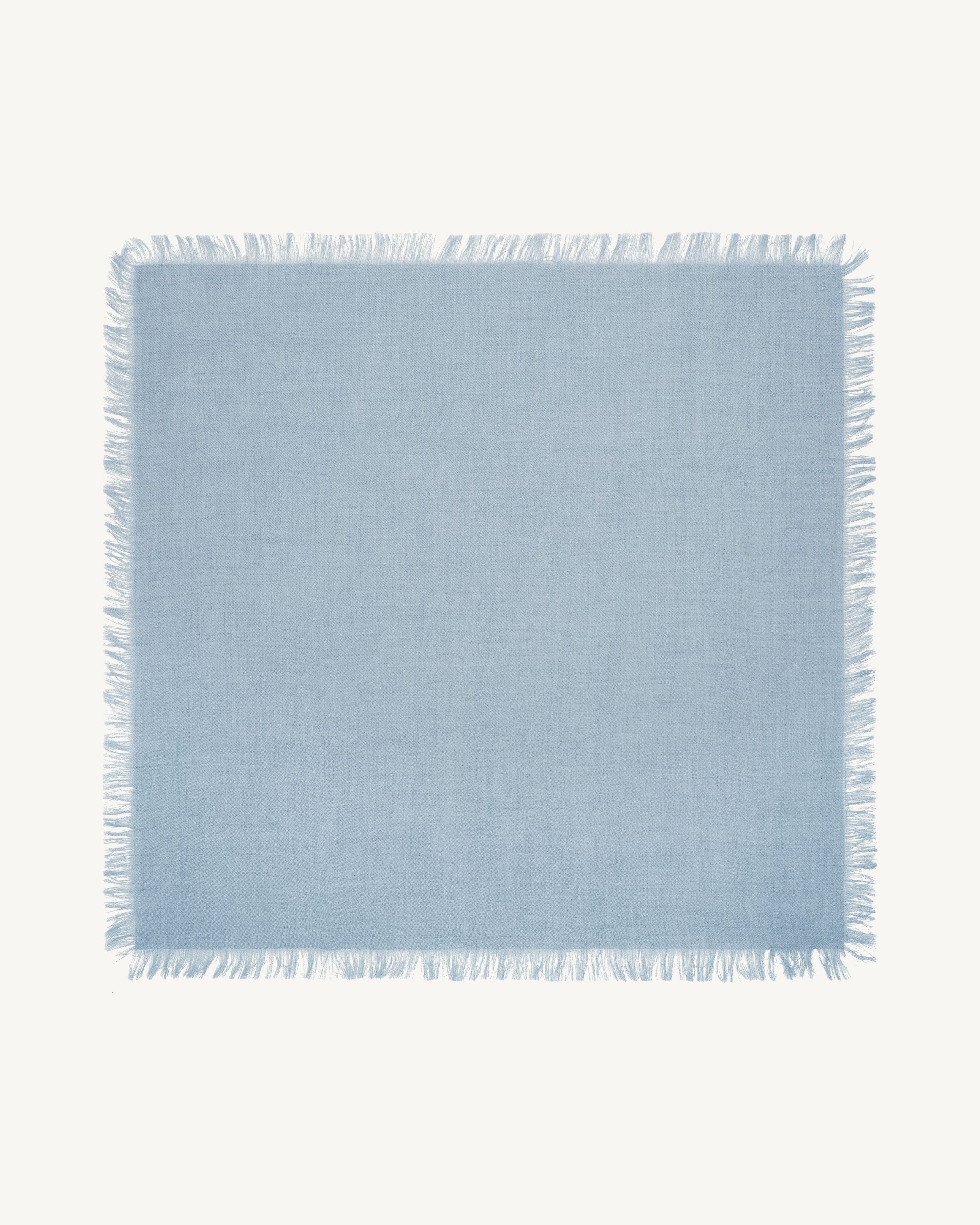 Mini carré à franges-BLEU GLACIER-100% cachemire