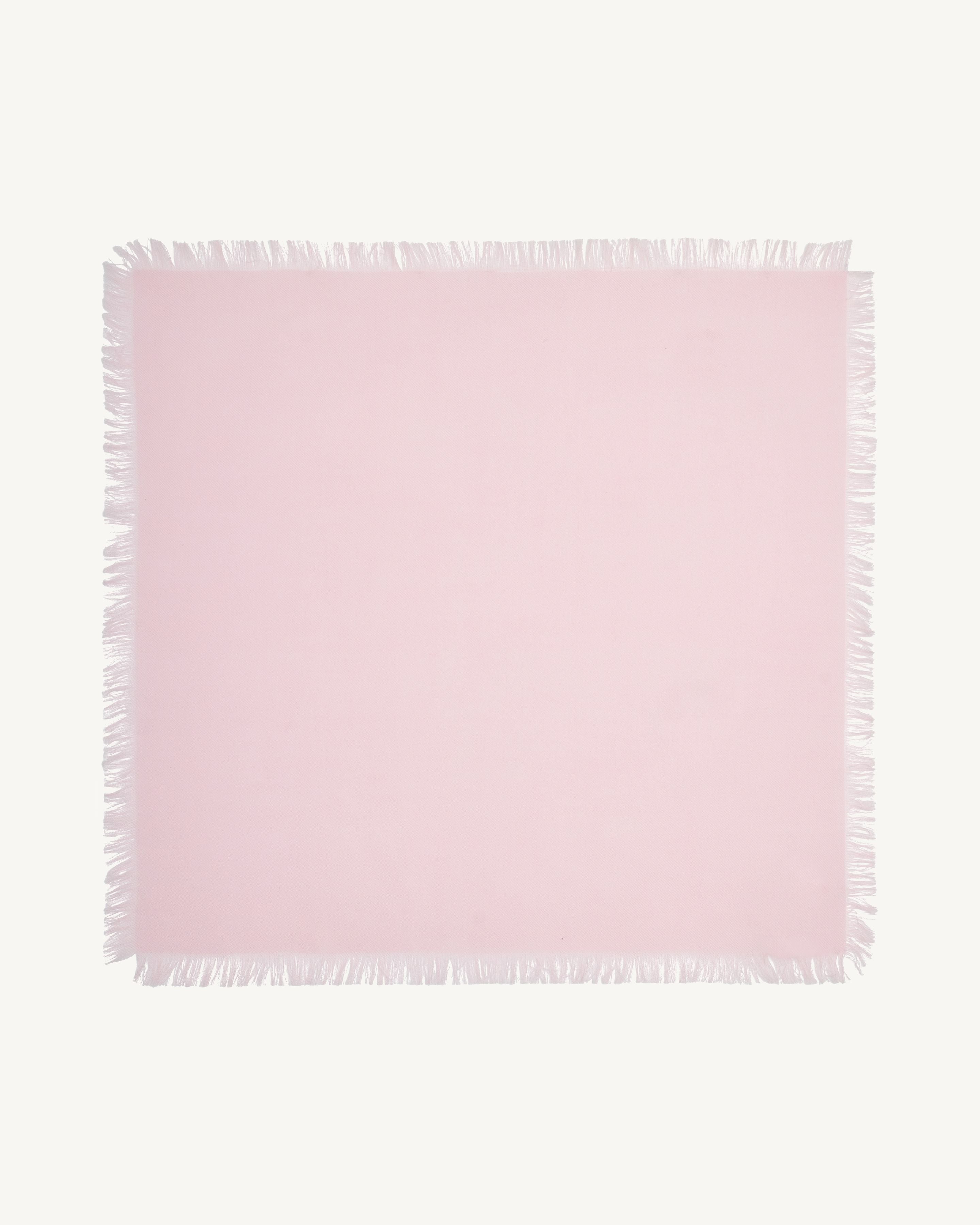 Mini carré à franges-ROSE QUARTZ-100% cachemire