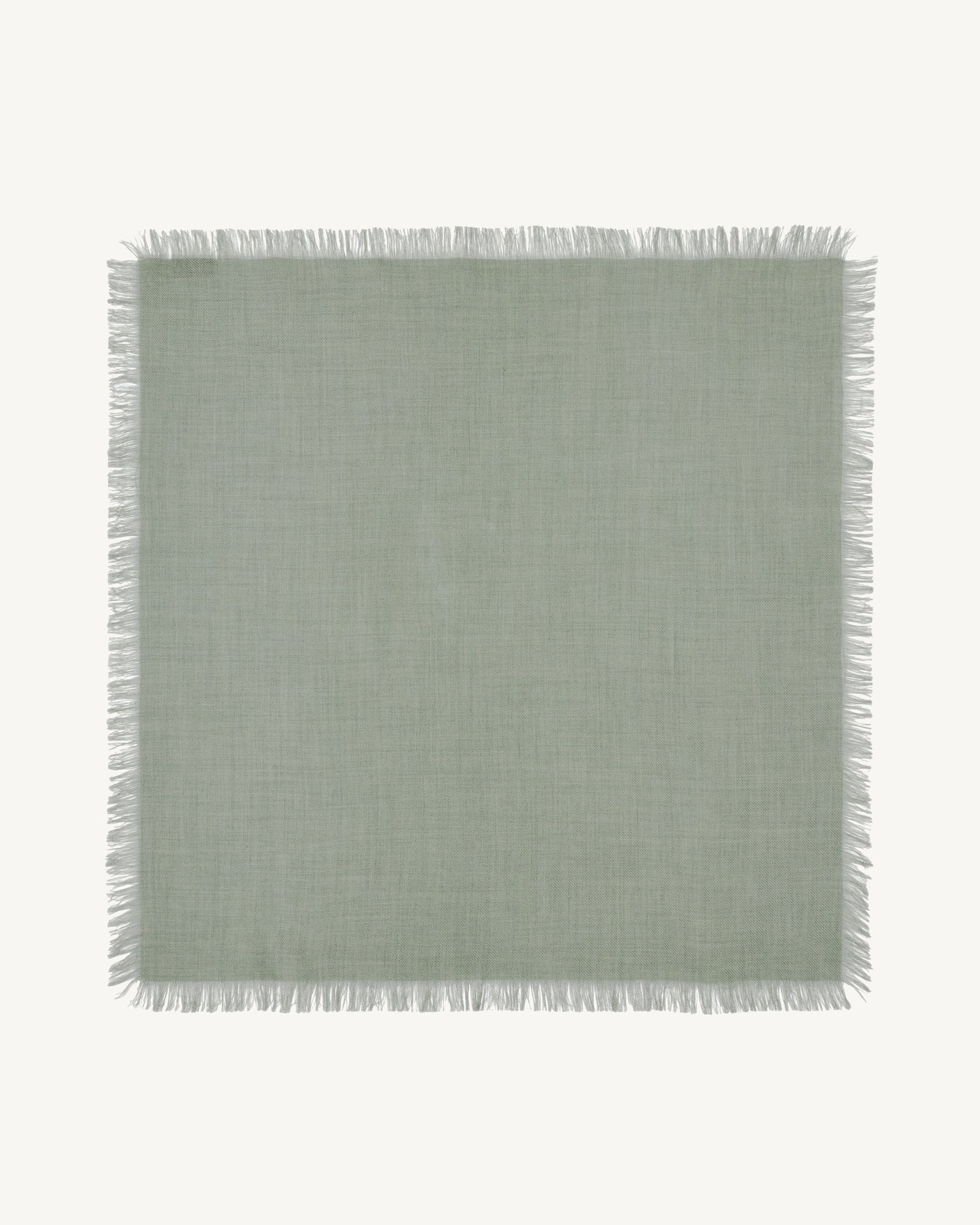 Mini carré à franges-VERT DE GRIS-100% cachemire