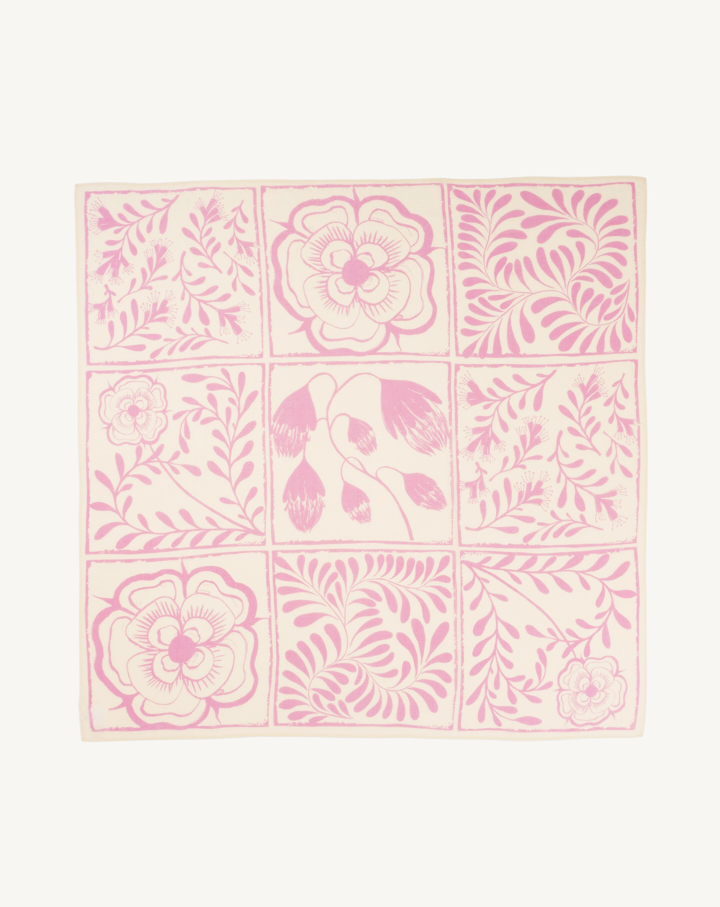Carré imprimé-ROSE INDIEN-100% cachemire