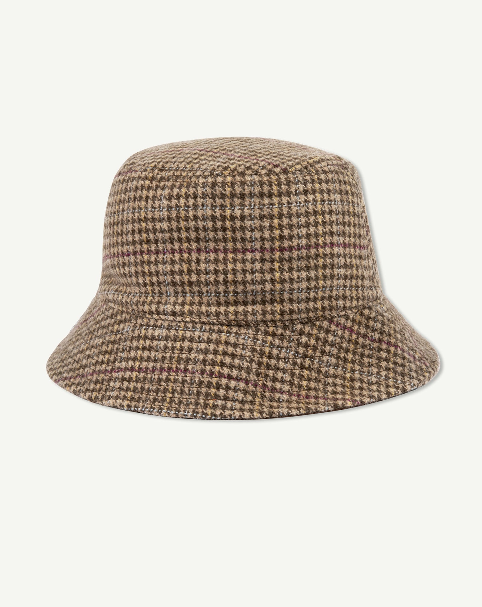 Bob pied de poule-MILLET/CHOCOLAT-48% yak 47% wool 5% cachemire Doublure : 90% nylon 10% élasthanne