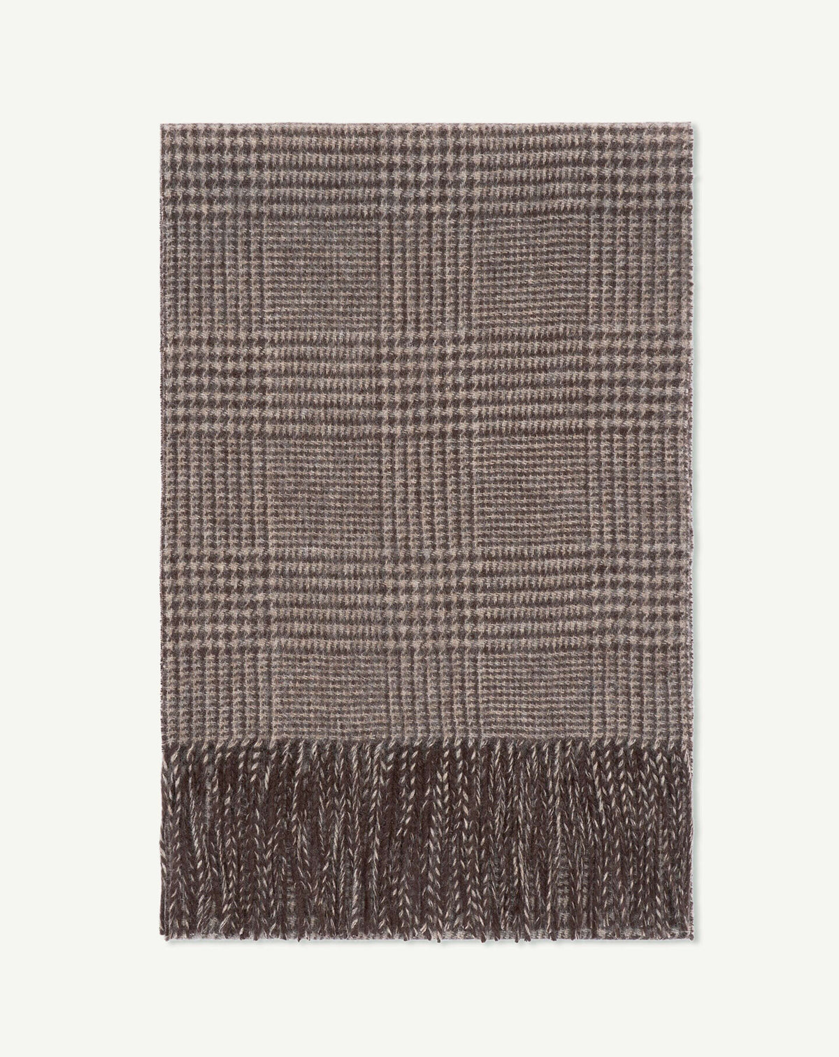 Echarpe Prince de Galles-CHOCOLAT/MILLET-100% cachemire