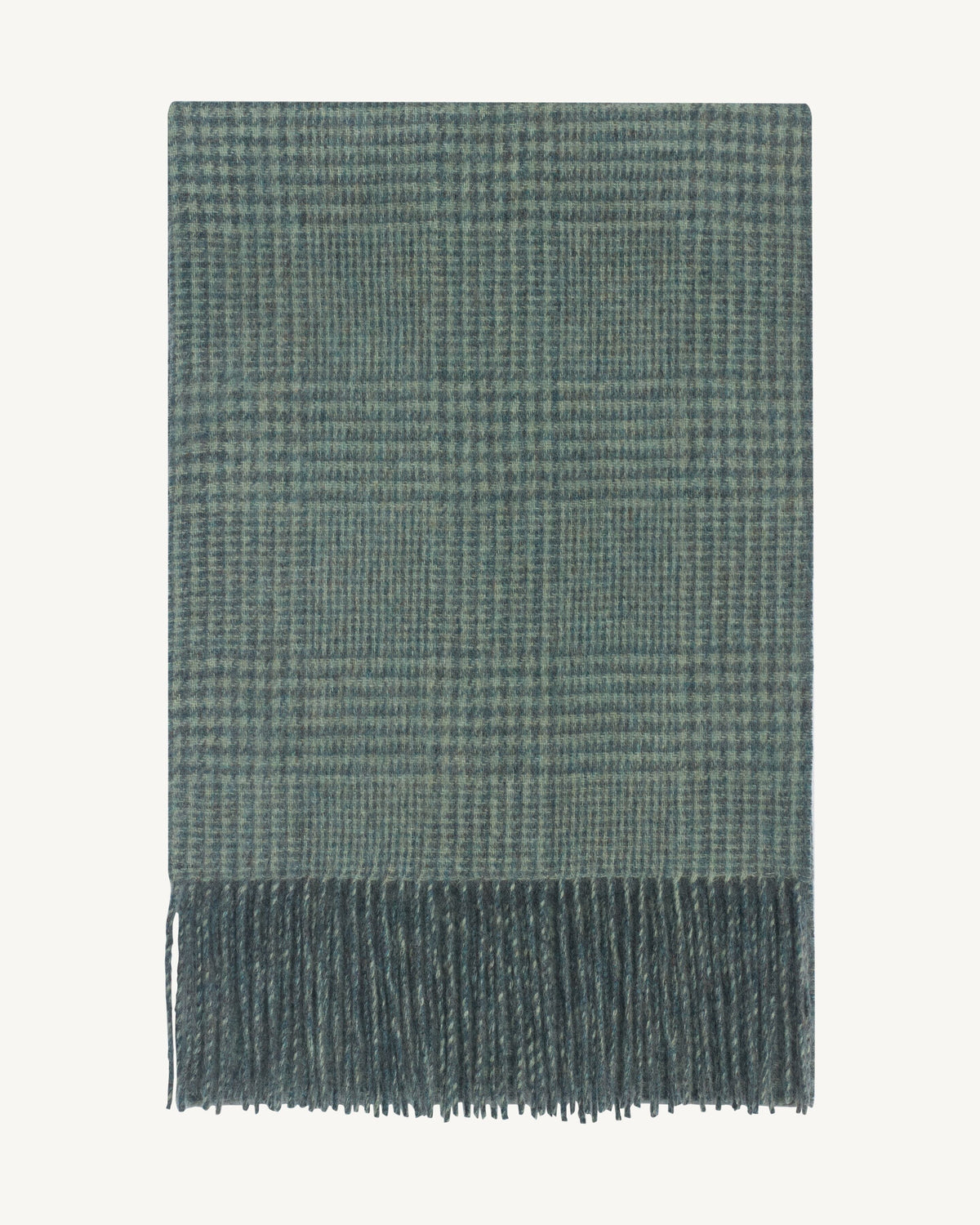 Echarpe Prince de Galles-BLEU GRANIT/VERT DE GRIS-100% cachemire