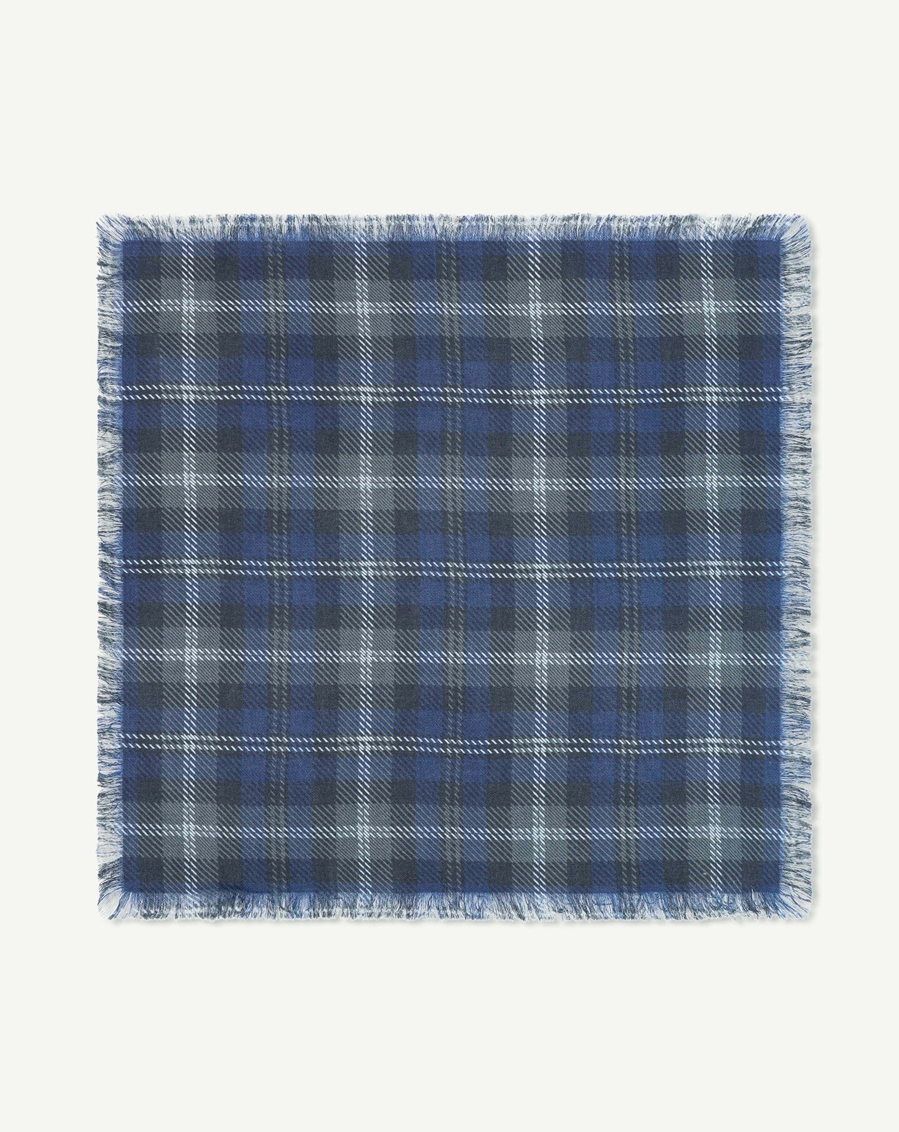 Mini carré twill imprimé-MARINE-100% cachemire