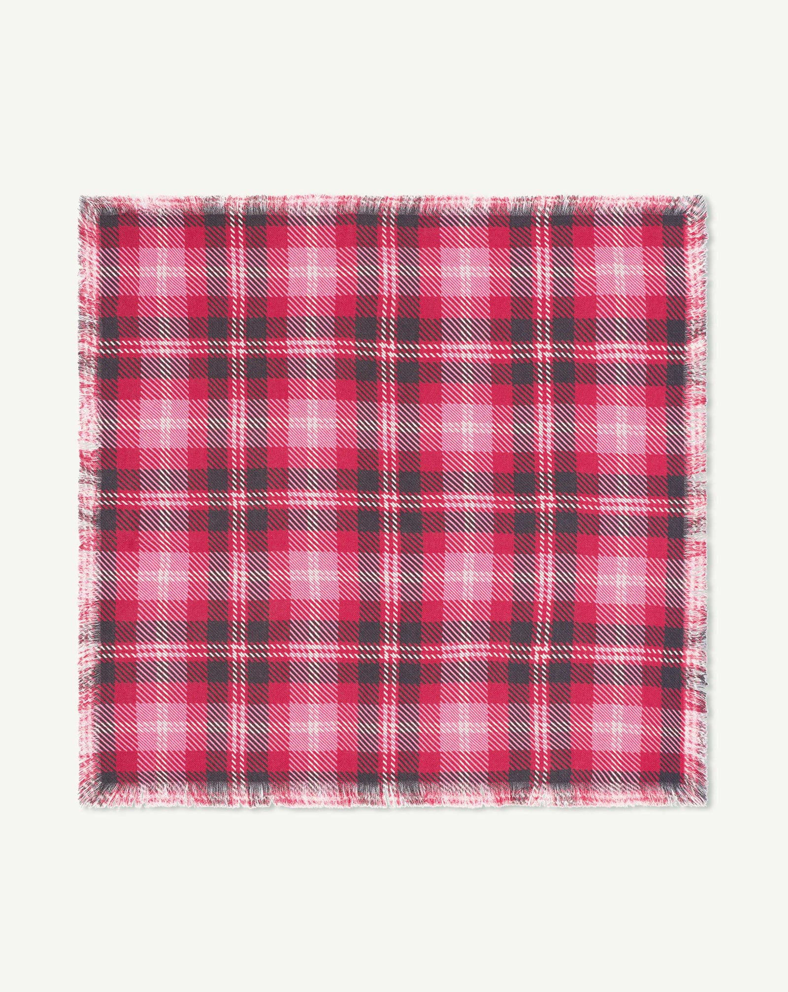 Mini carré twill imprimé-ROUGE TANGO-100% cachemire