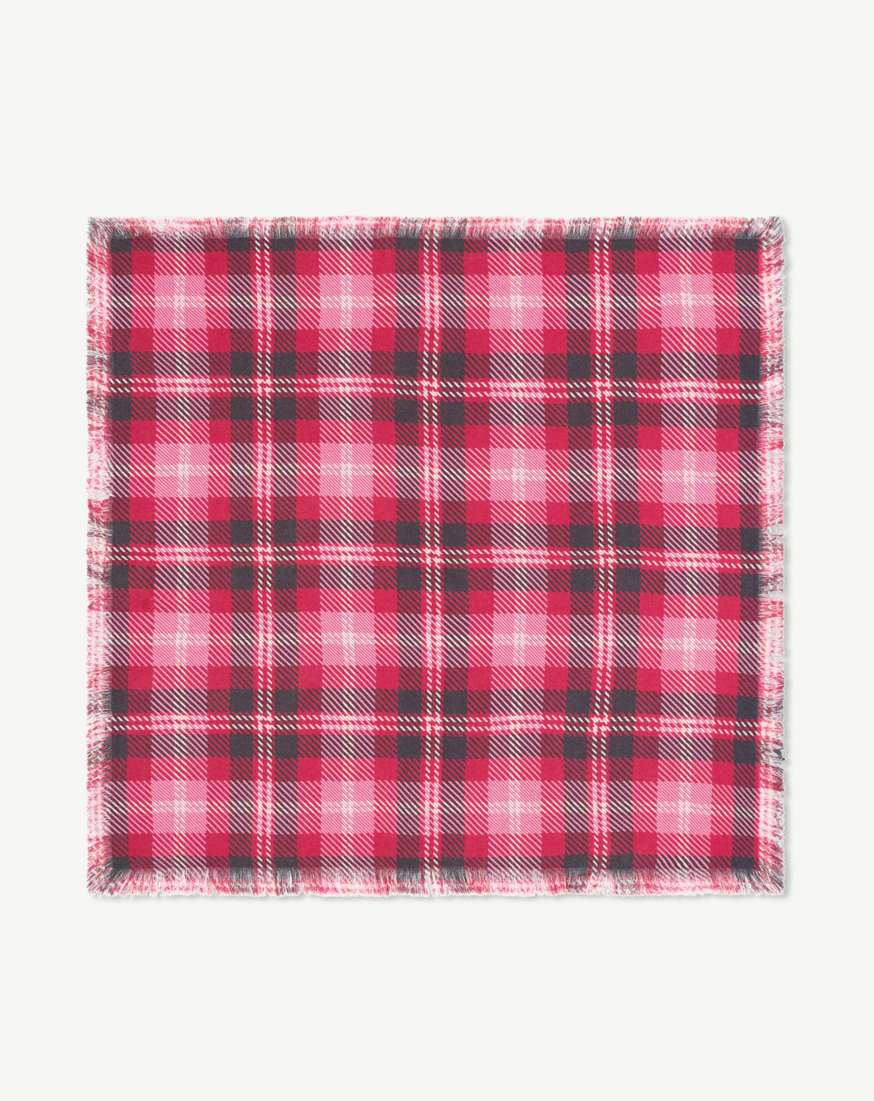 Mini carré twill imprimé-ROUGE TANGO-100% cachemire