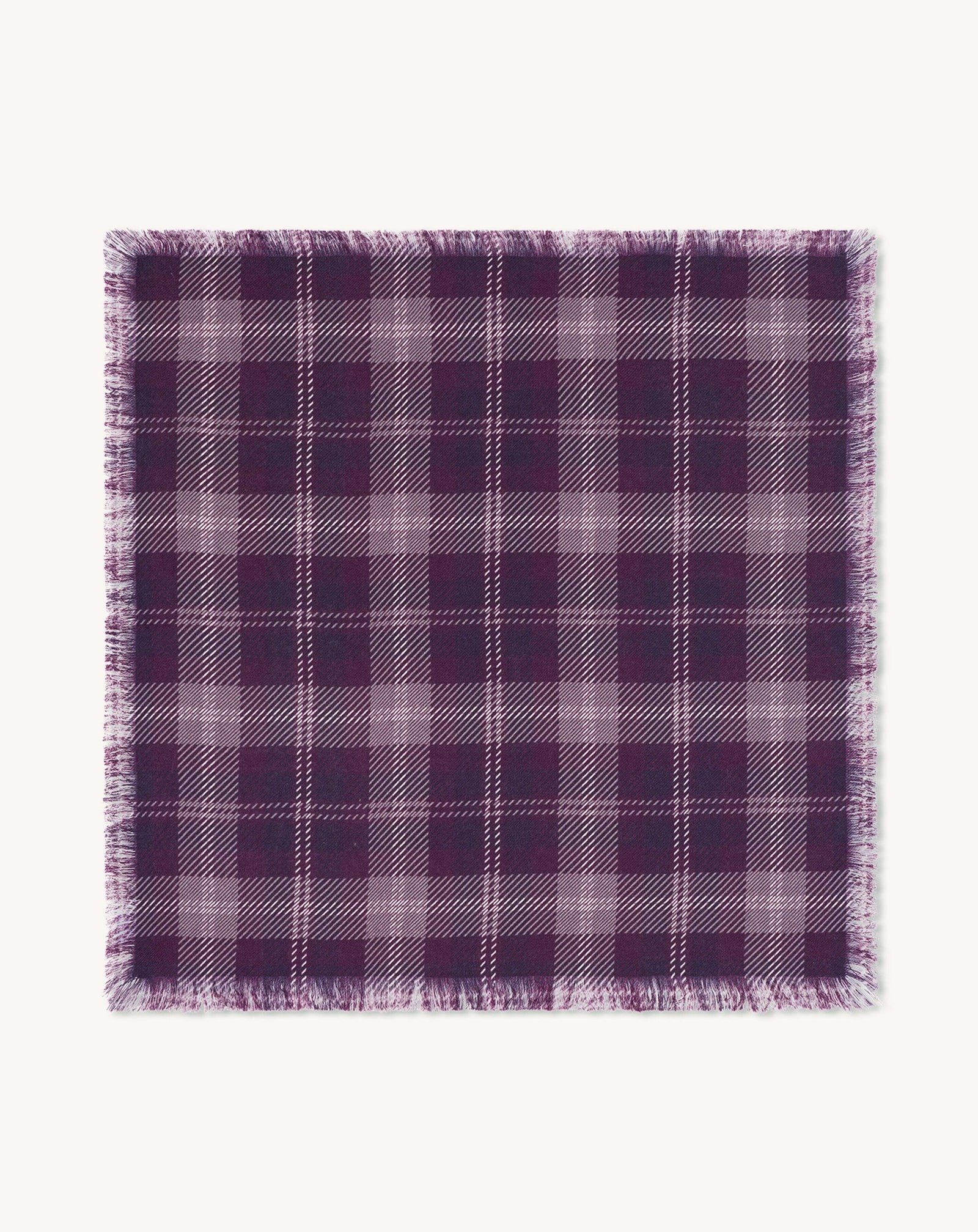 Mini carré twill imprimé-PRUNE DAMAS-100% cachemire