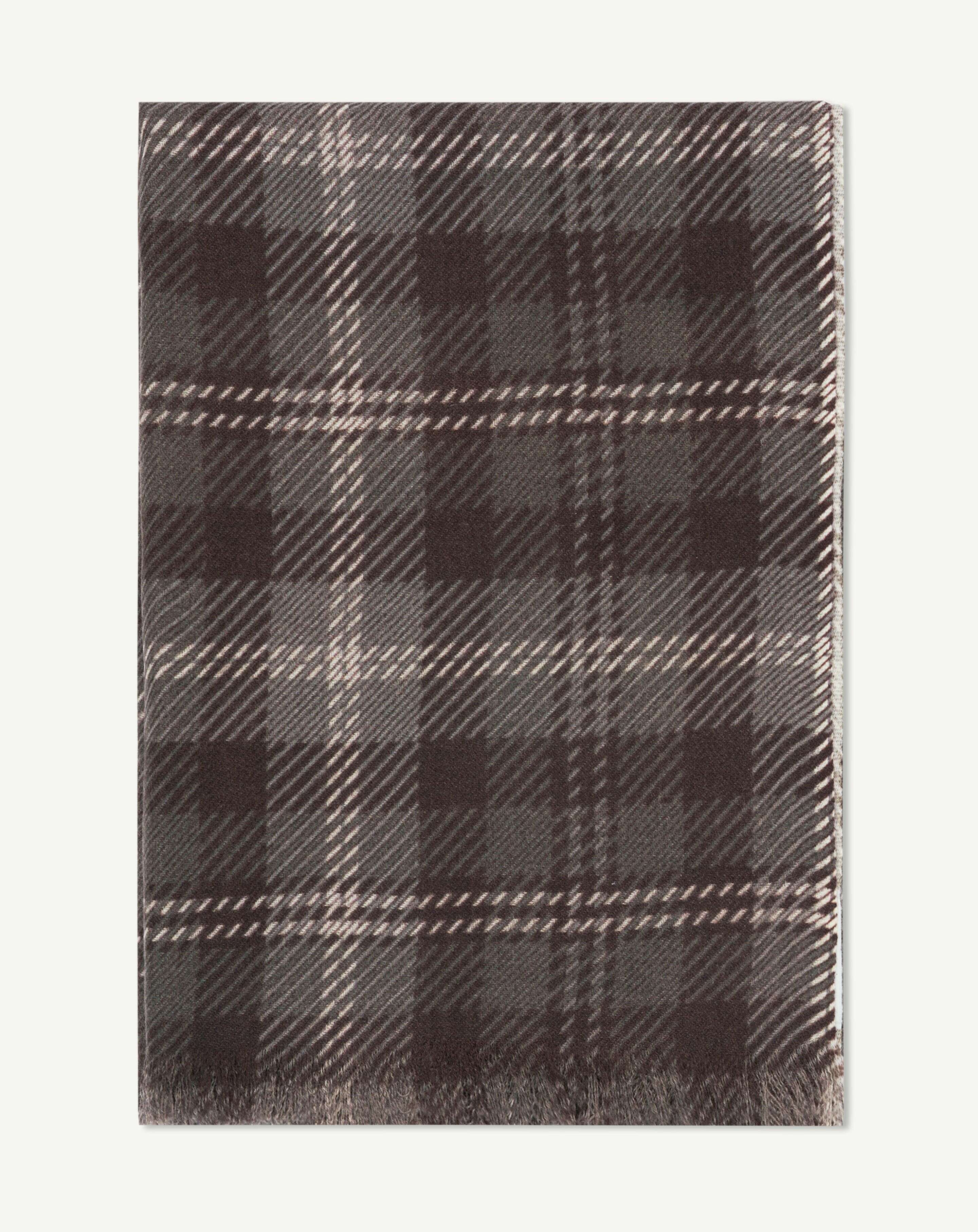 Etole twill imprimée-CHOCOLAT-100% cachemire