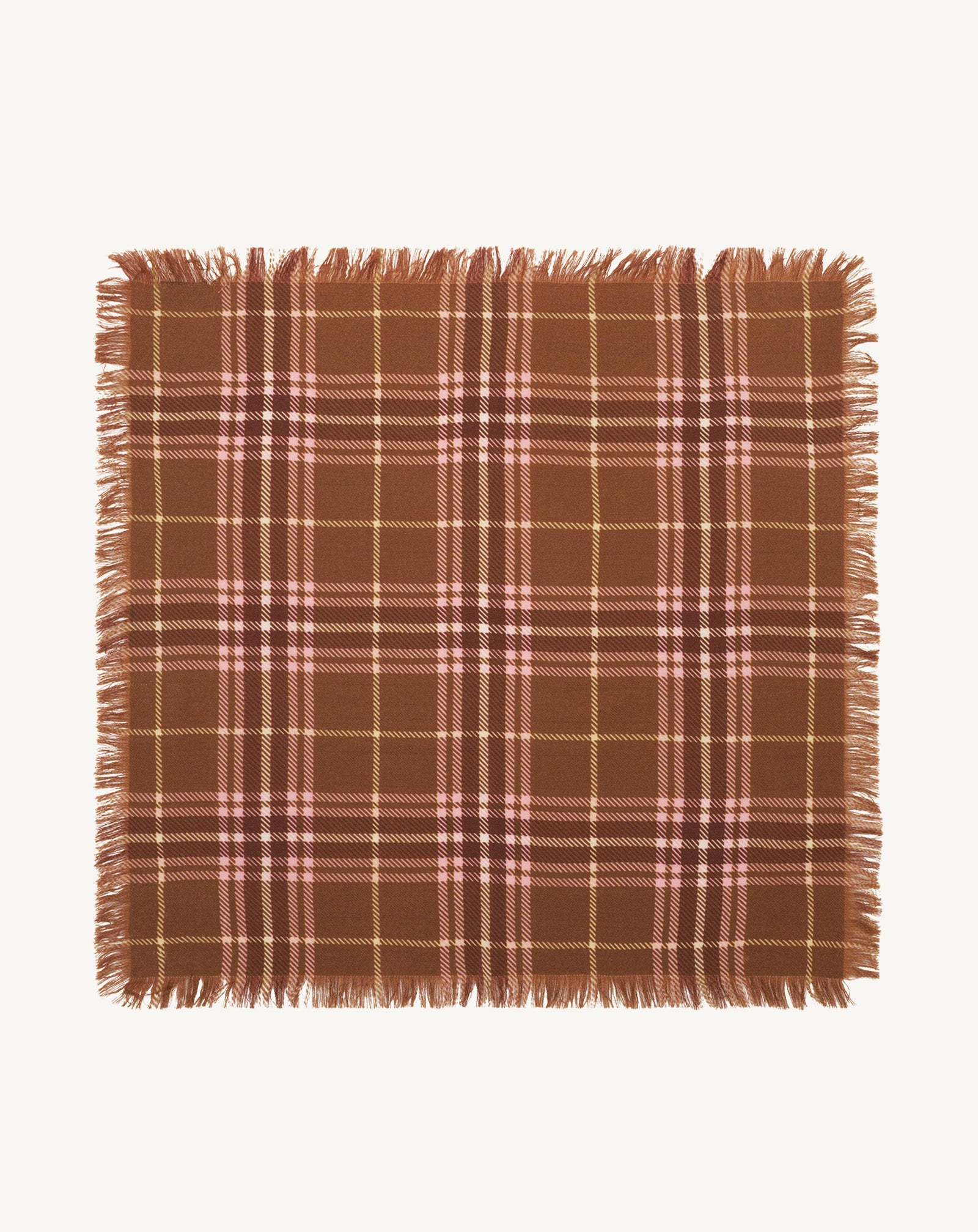 Mini carré twill imprimé-MACCHIATO/HENNE-100% cachemire