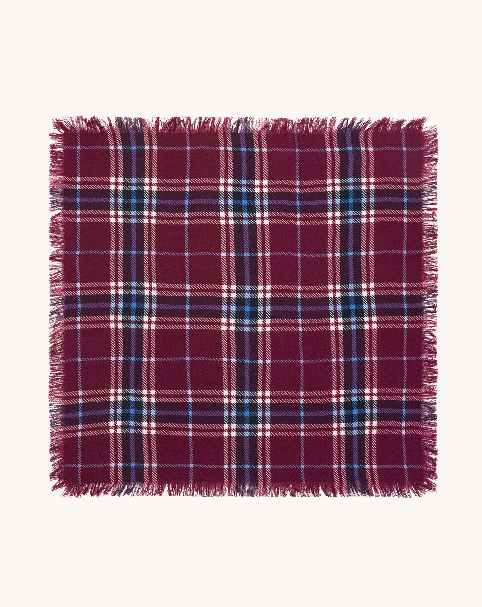 Mini carré twill imprimé-OXALIS/MARINE-100% cachemire