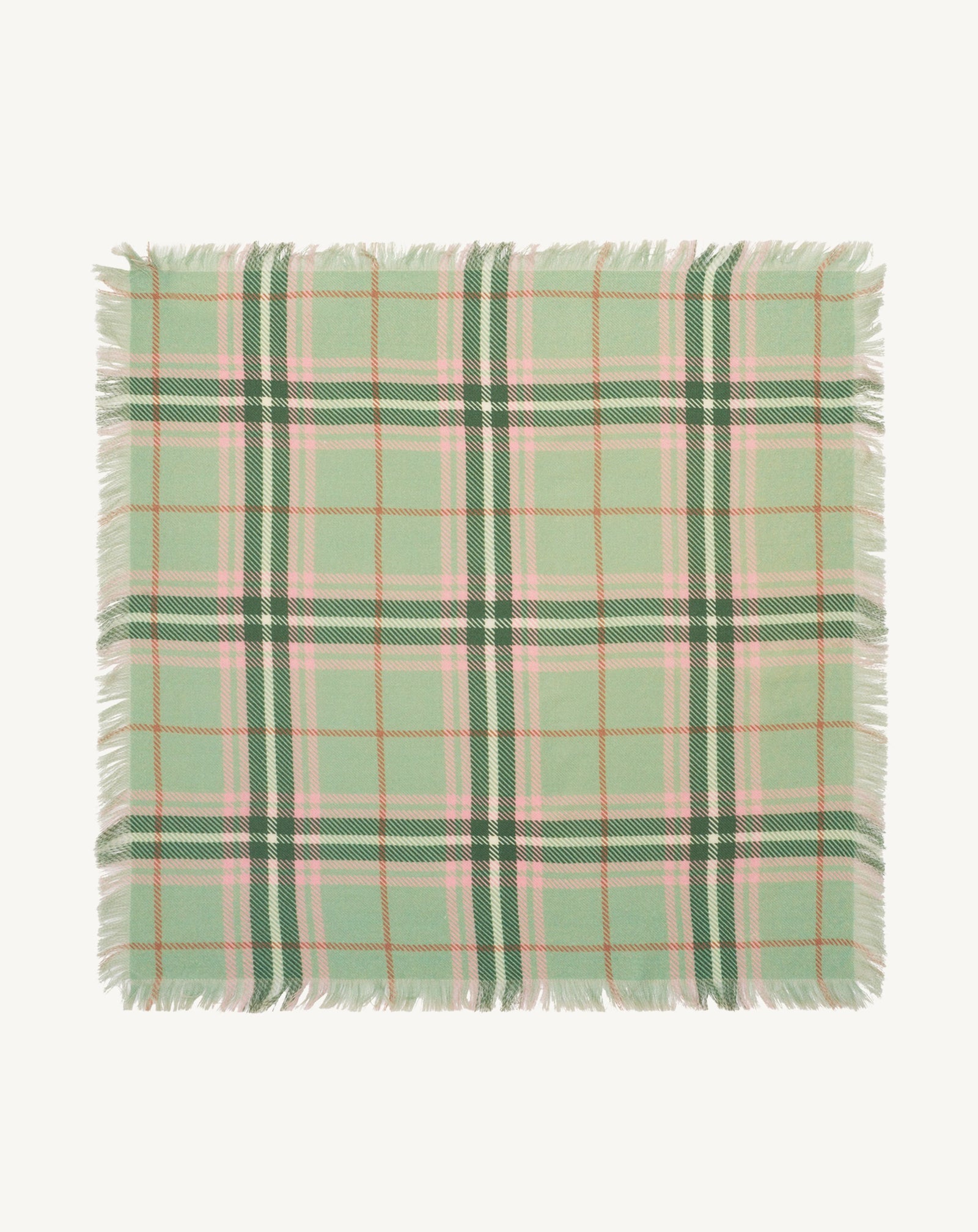 Mini carré twill imprimé-VERT AMANDE/JADE-100% cachemire