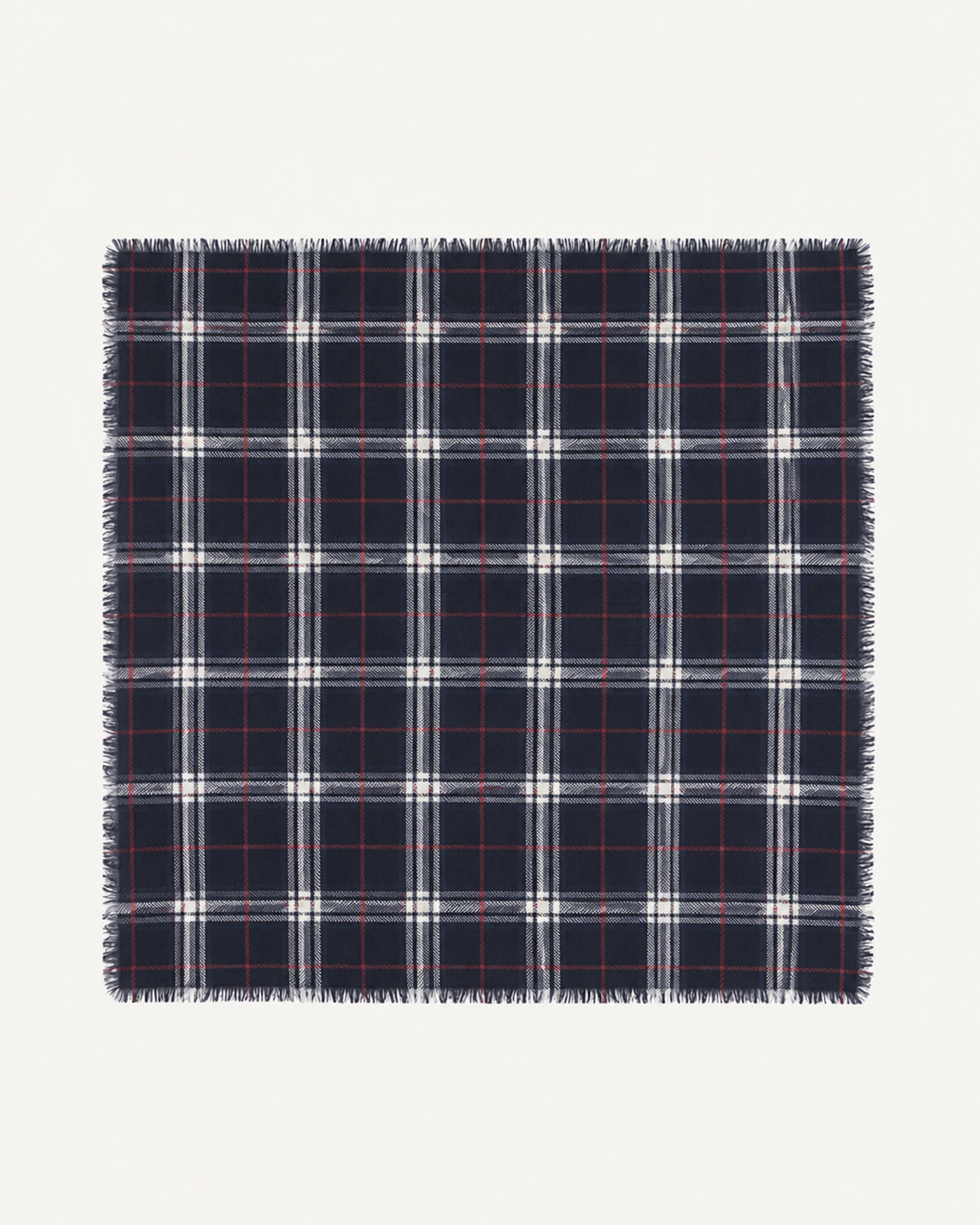 Carré en twill imprimé-MARINE/GRIS METEORITE-100% cachemire