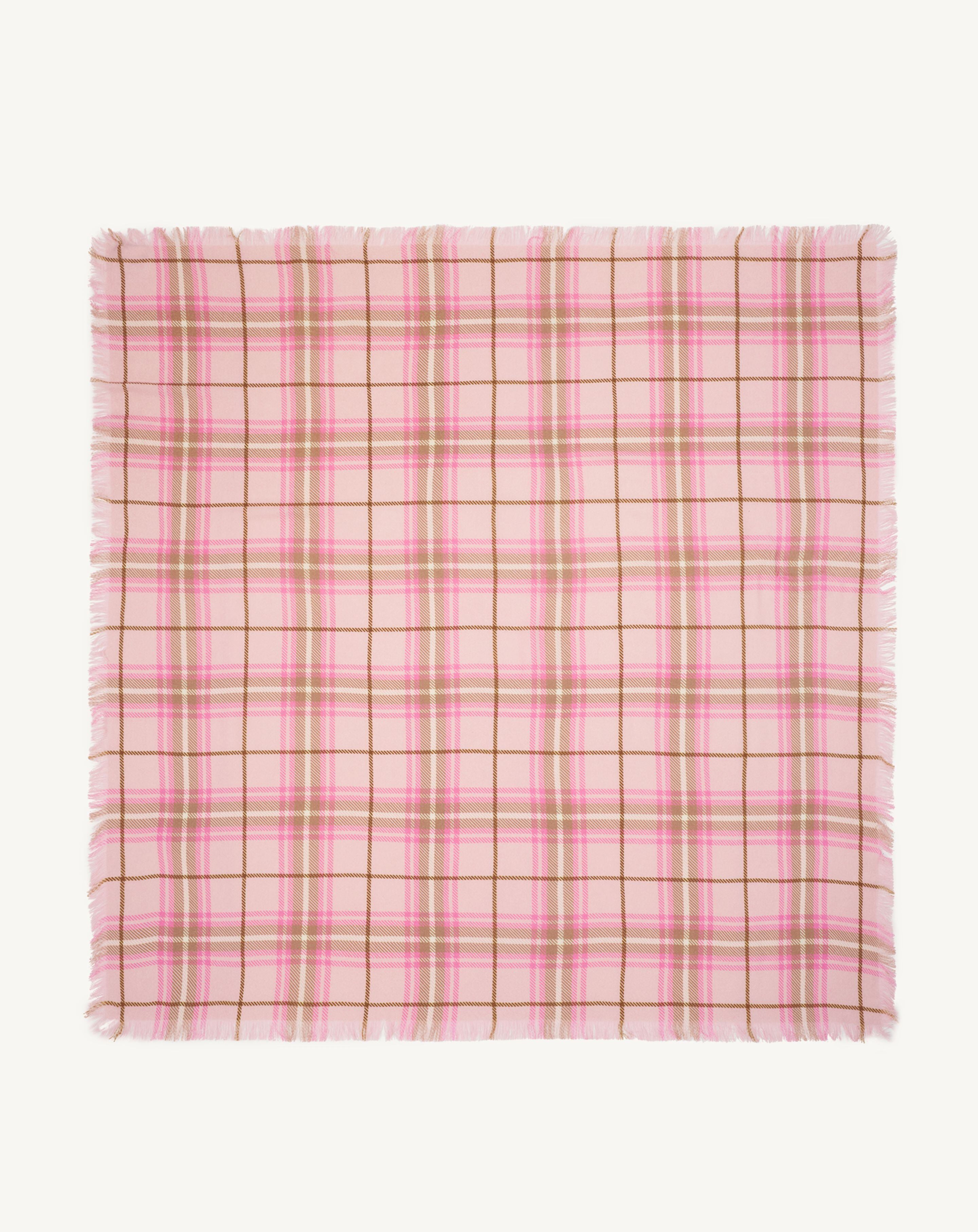 Carré en twill imprimé-CERISIER/CARAMEL-100% cachemire