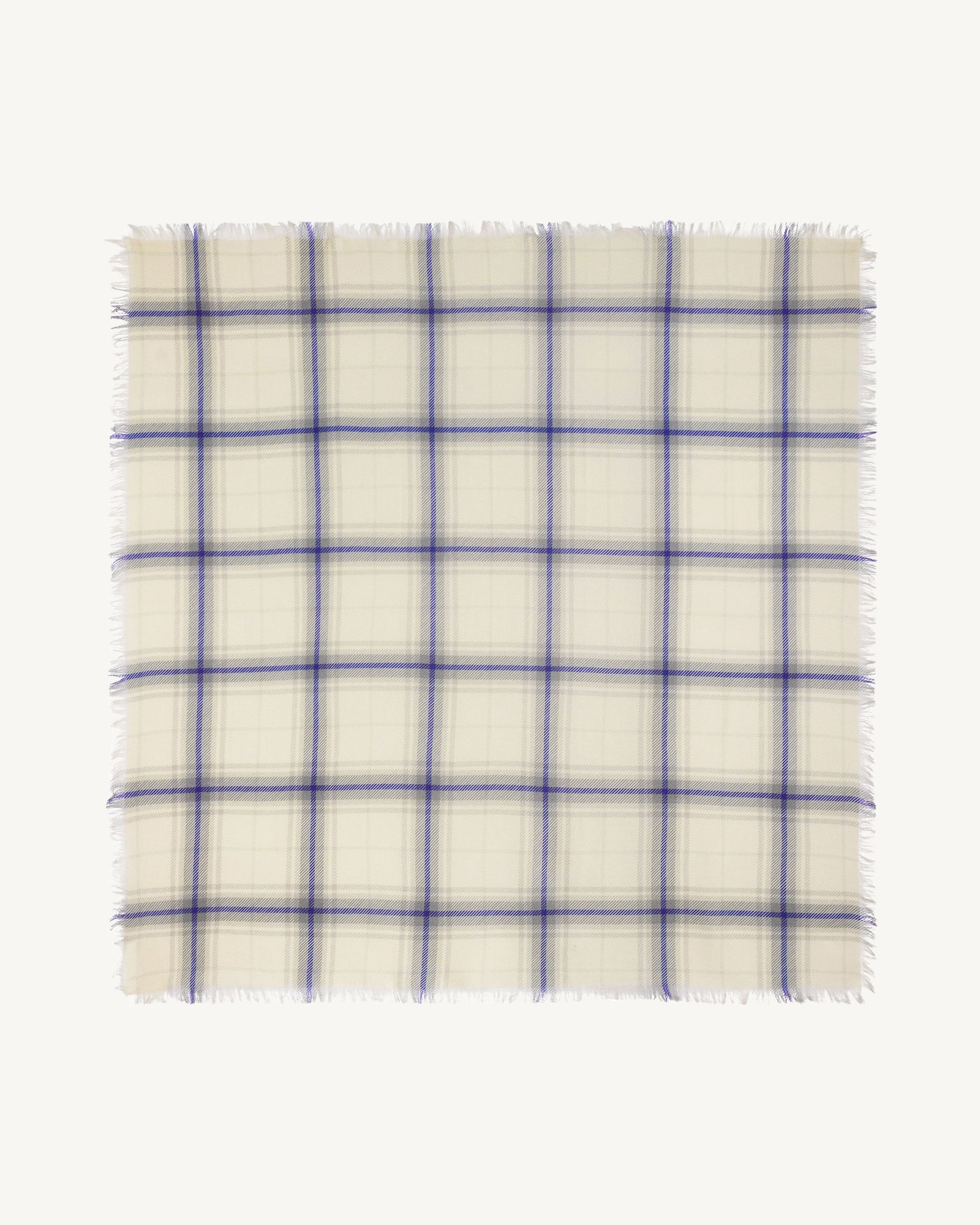 Carré en twill imprimé-ECRU VINTAGE/MILLET-100% cachemire