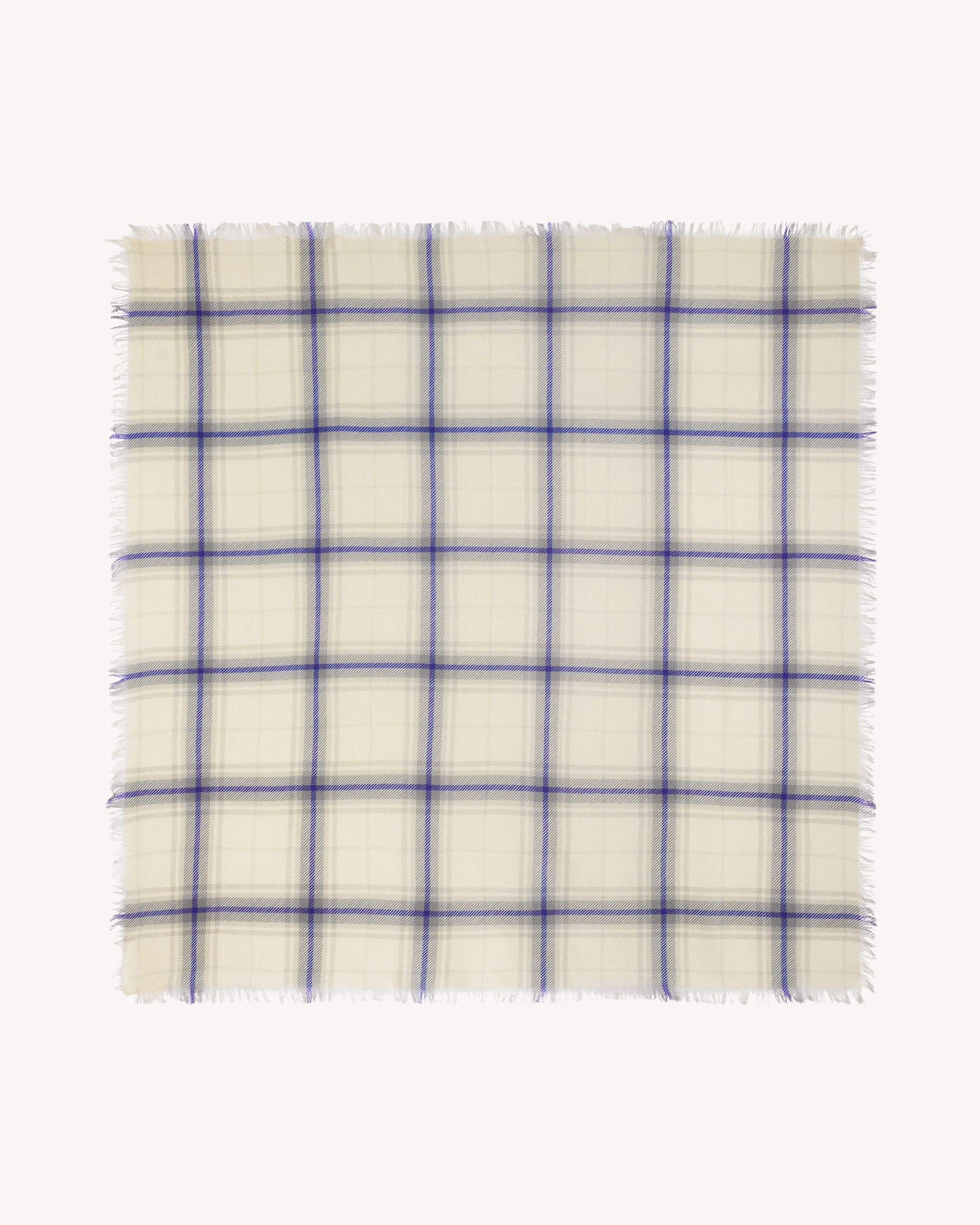Carré en twill imprimé-ECRU VINTAGE/MILLET-100% cachemire