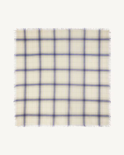 Carré en twill imprimé-ECRU VINTAGE/MILLET-100% cachemire