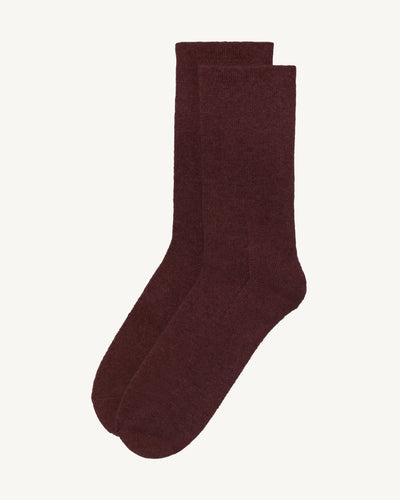 Chaussettes basses-GRENAT-85% cachemire 15% élasthanne
