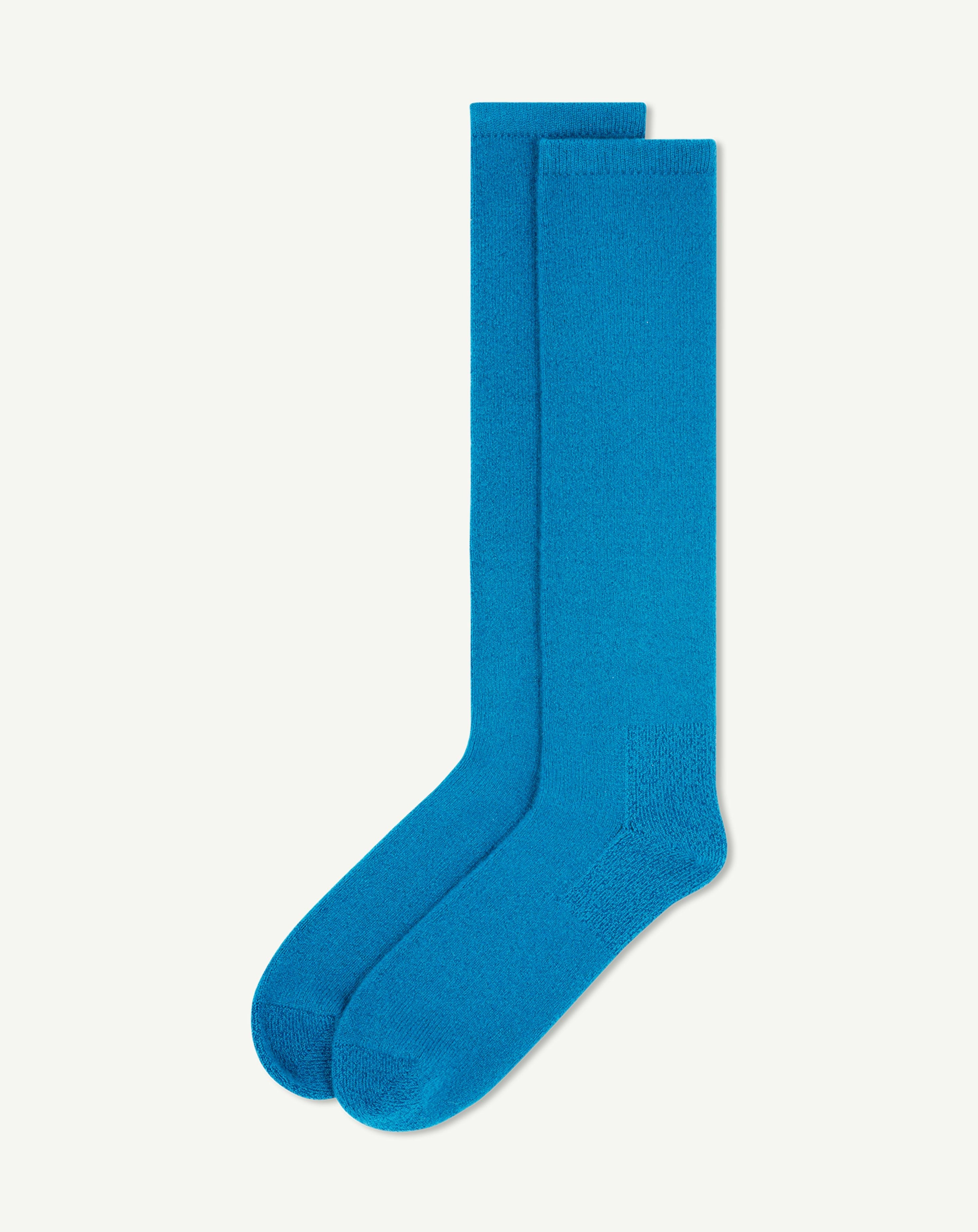 Chaussettes hautes-BLEU PAGODE-90% cachemire 10% elasthanne