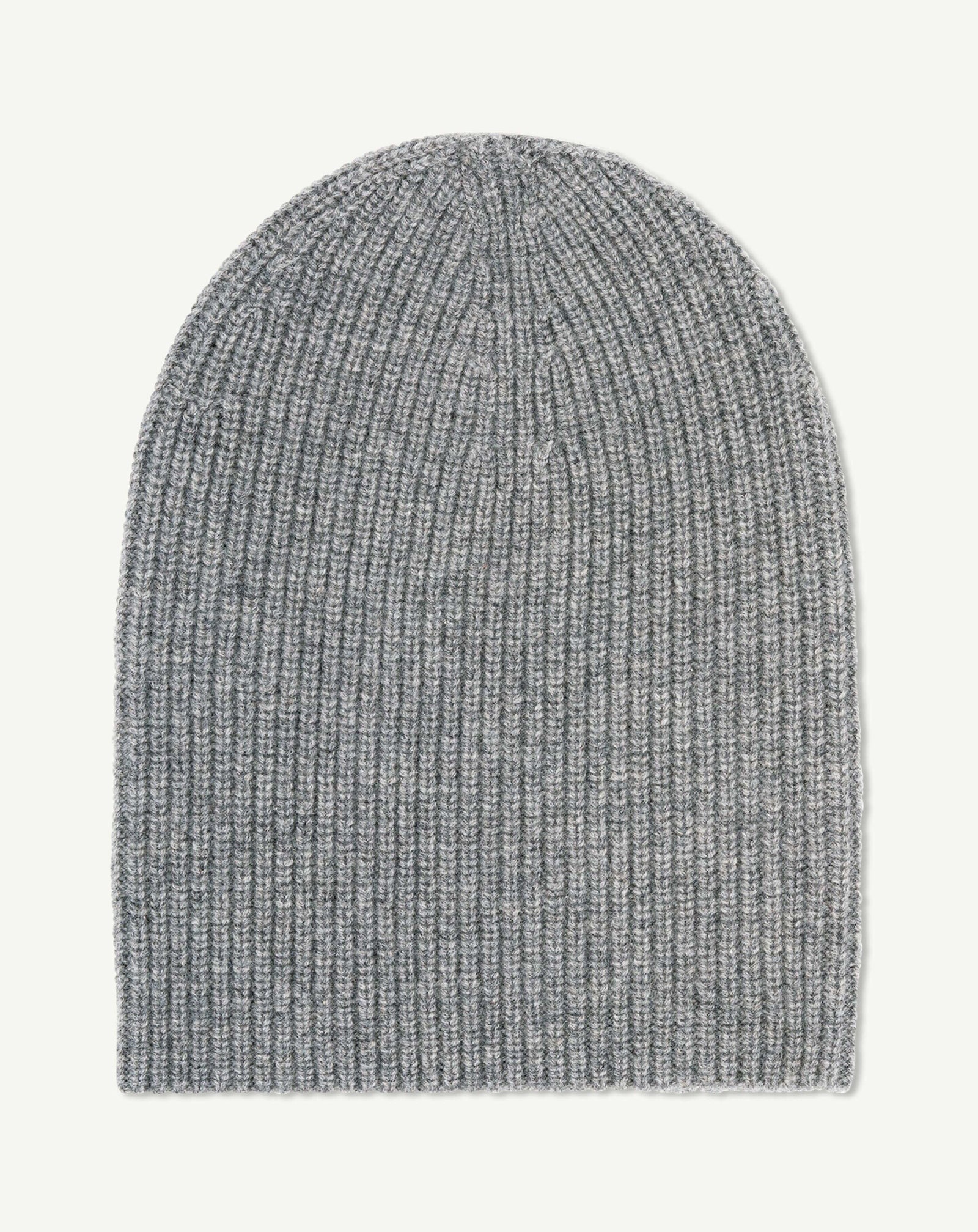 Bonnet à côtes-GRIS METEORITE-100% cachemire