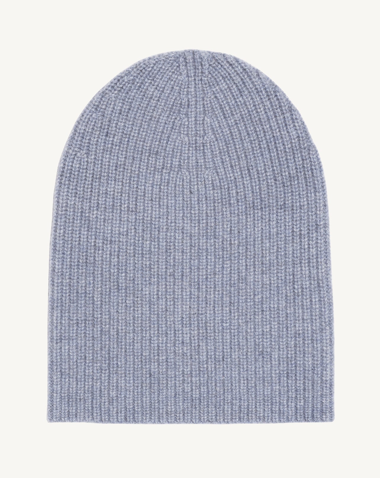 Bonnet à côtes-BLEU MONTAGNE-100% cachemire