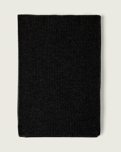 Écharpe à côtes anglaises-KHOL-100% CACHEMIRE