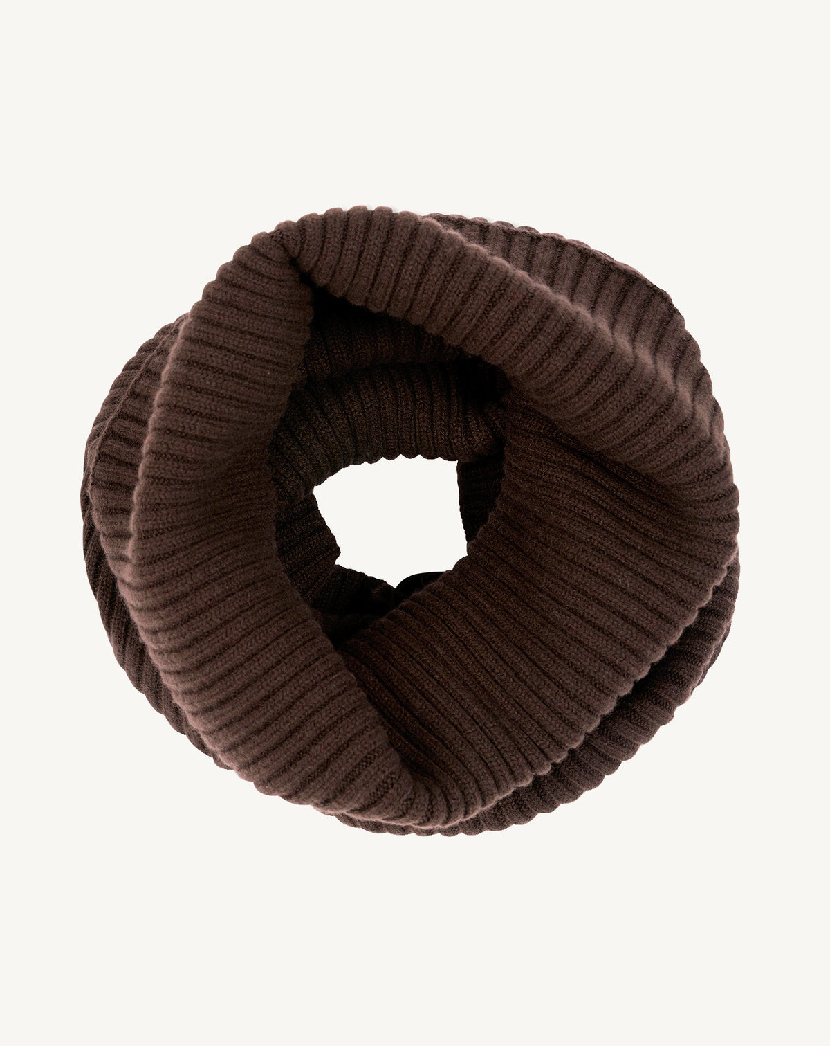 Tour de cou à côtes-CHOCOLAT-100% cachemire