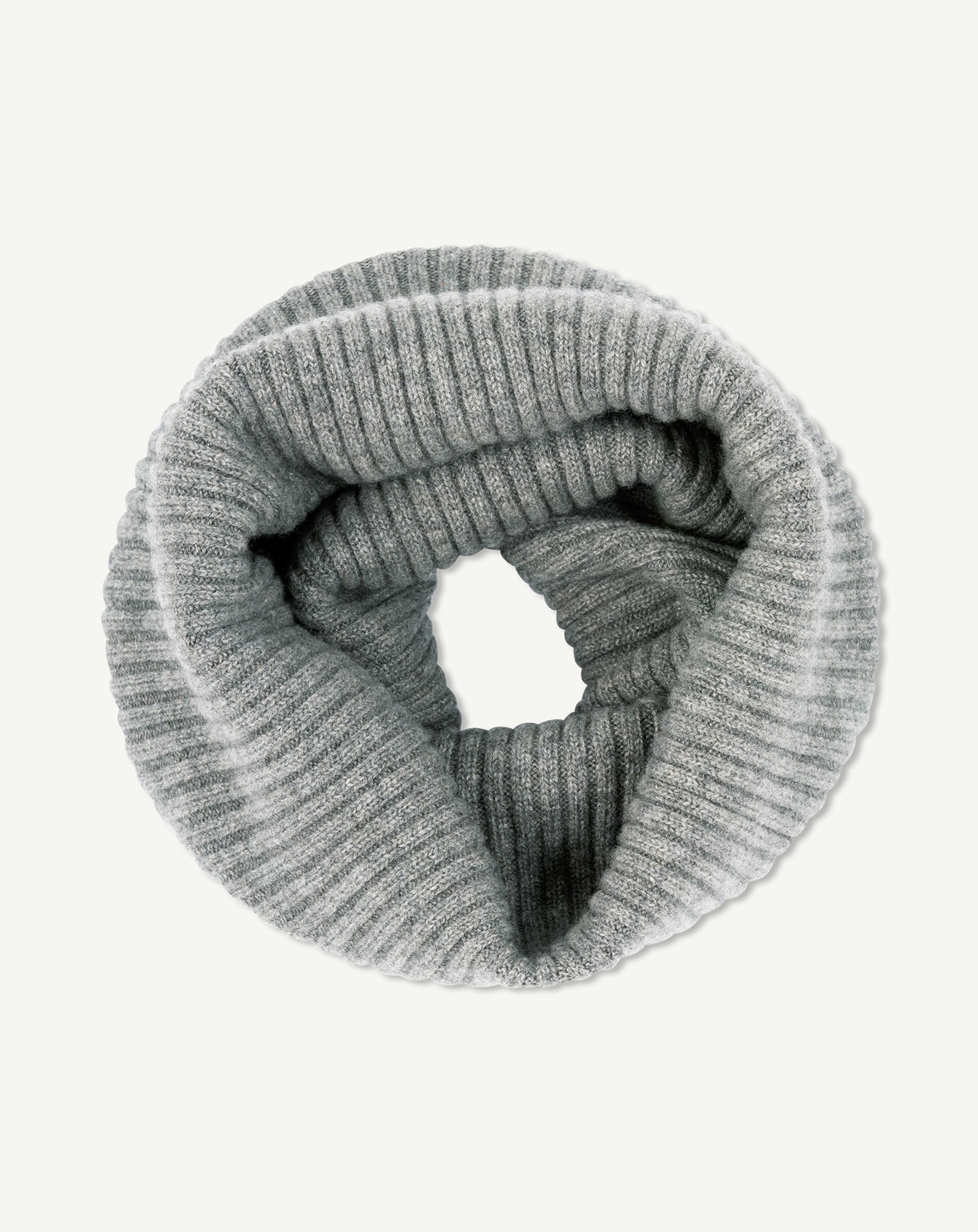 Tour de cou à côtes-GRIS METEORITE-100% cachemire