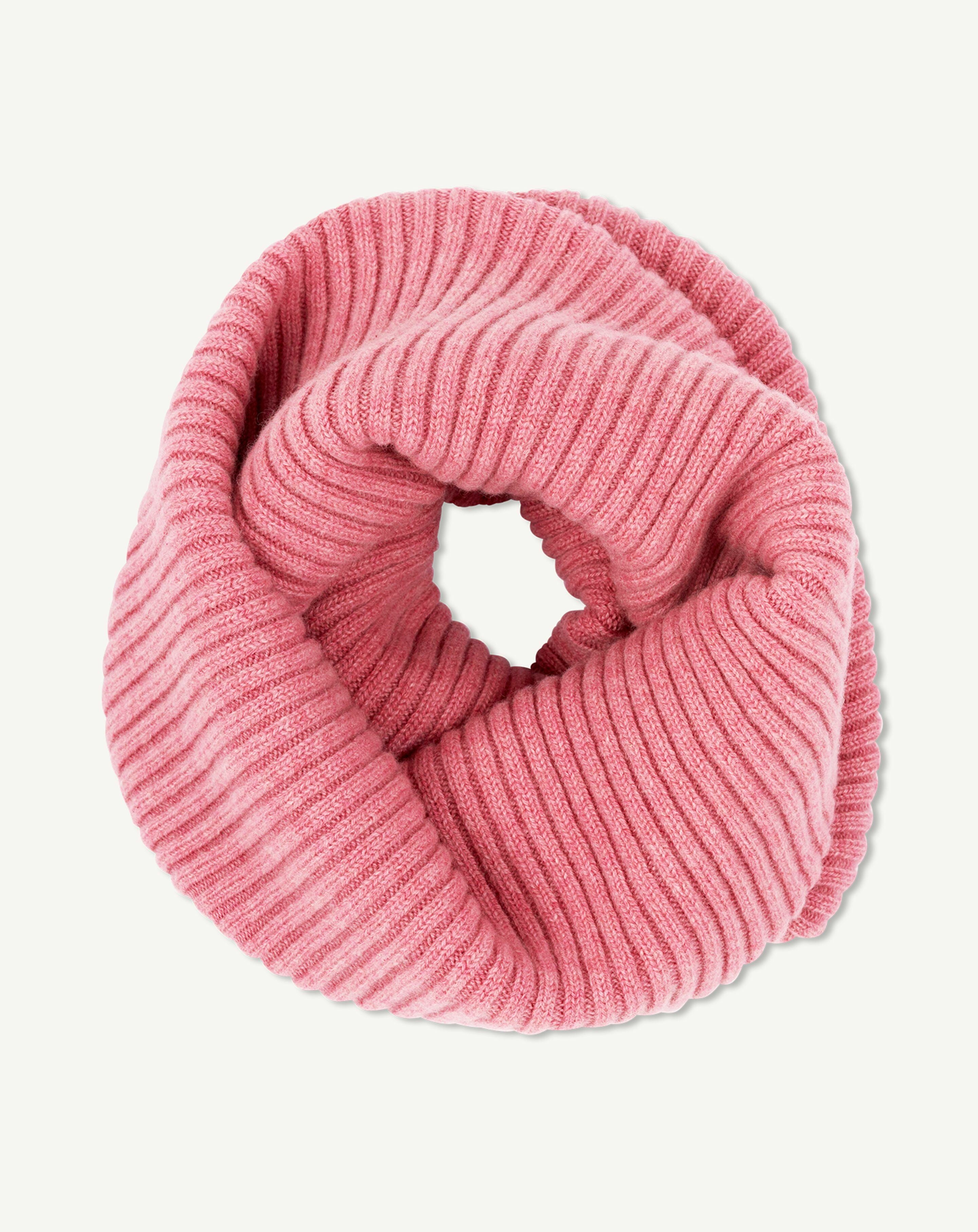 Tour de cou à côtes-ROSE CAMEO-100% cachemire