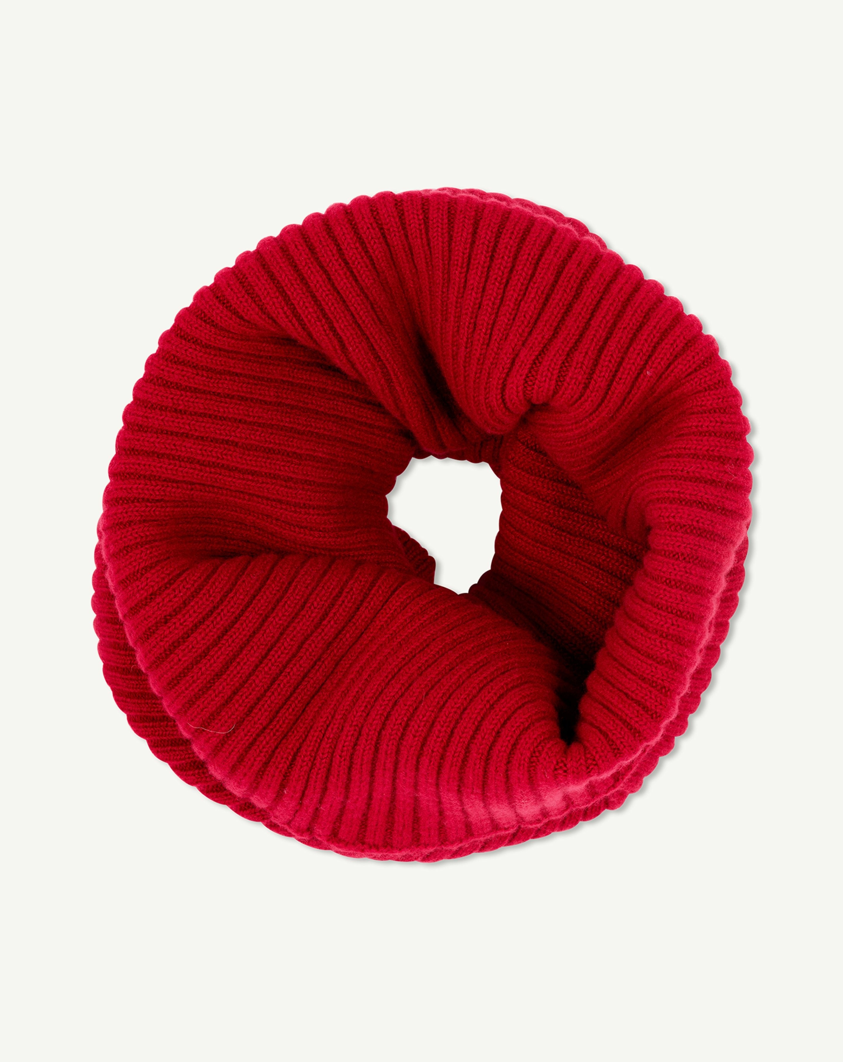 Tour de cou à côtes-ROUGE TANGO-100% cachemire