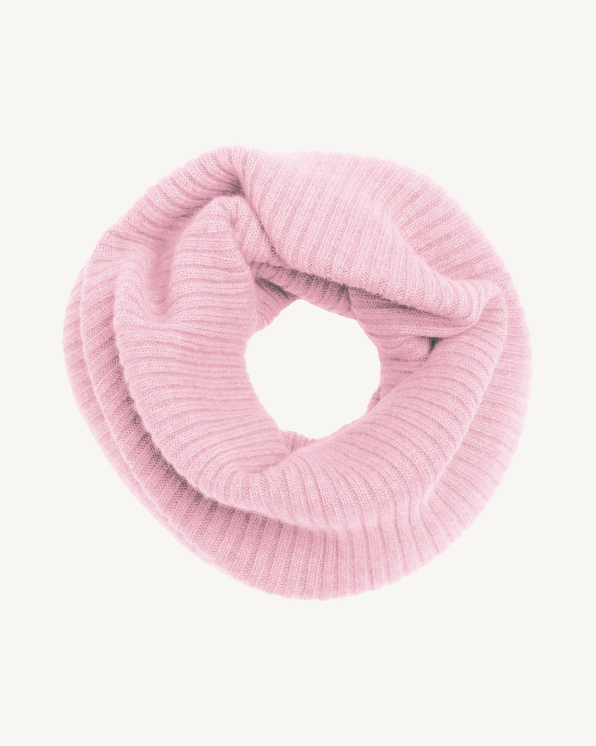 Tour de cou à côtes-ROSE QUARTZ-100% cachemire