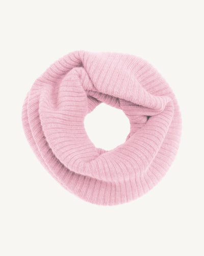 Tour de cou à côtes-ROSE QUARTZ-100% cachemire