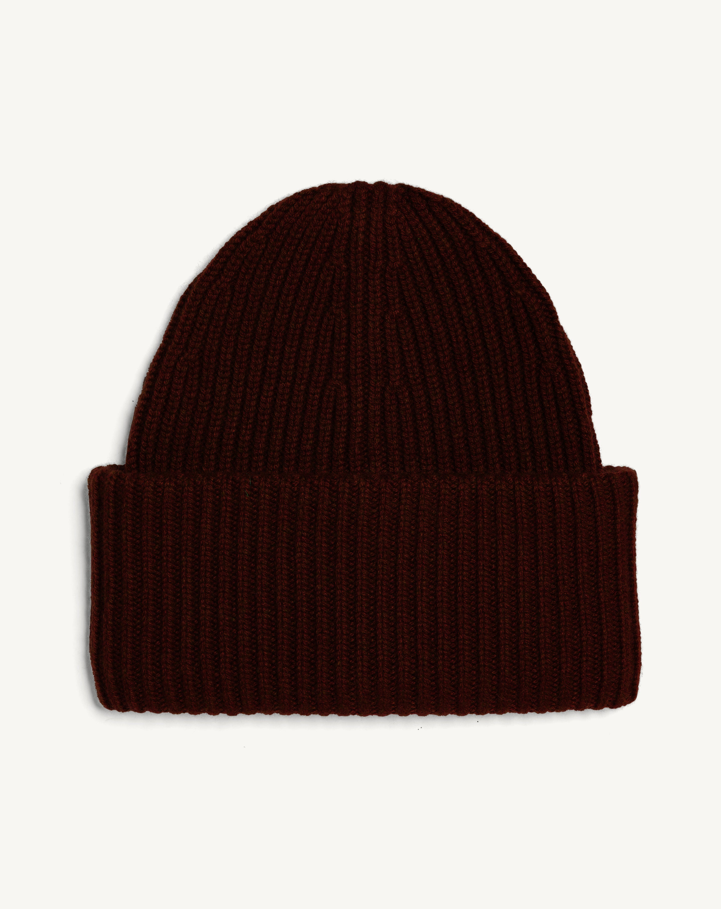 Bonnet ample à côtes-CHOCOLAT-100% cachemire