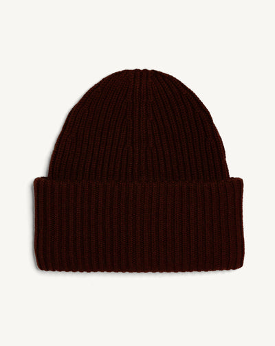 Bonnet ample à côtes-CHOCOLAT-100% cachemire