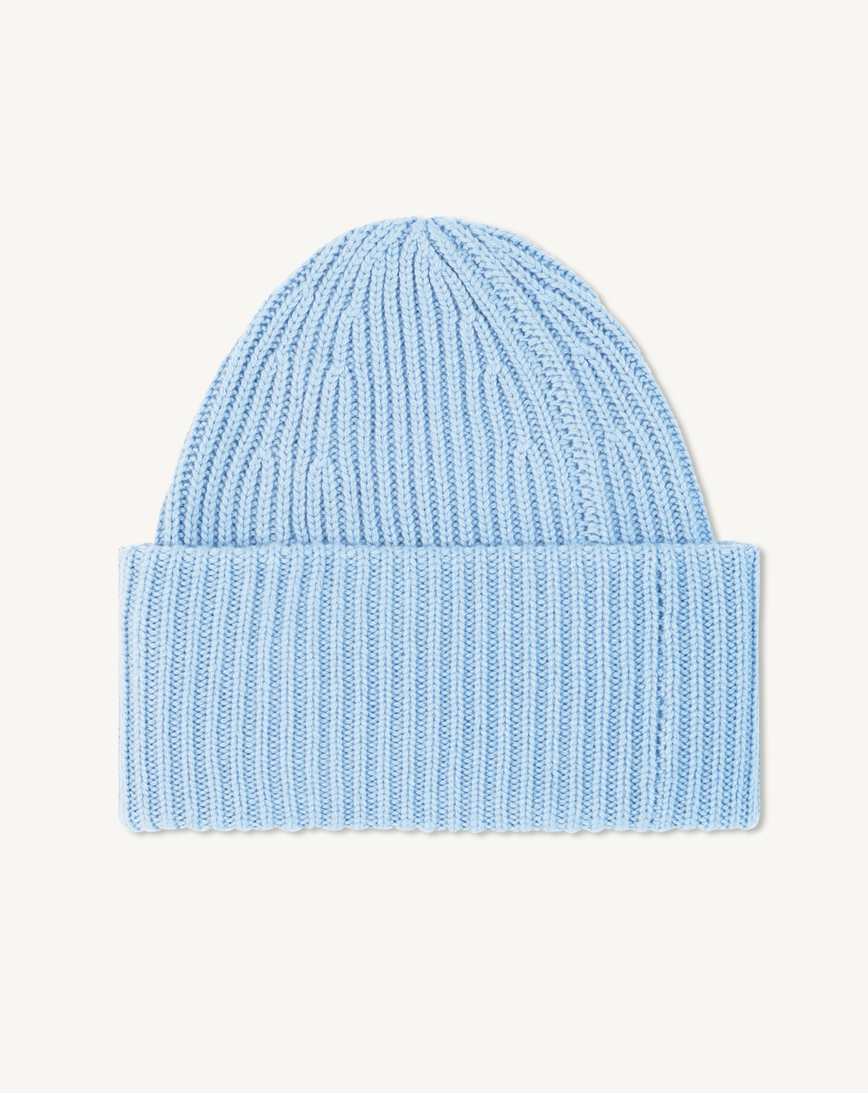 Bonnet ample à côtes-BLEU CONCORDE-100% cachemire