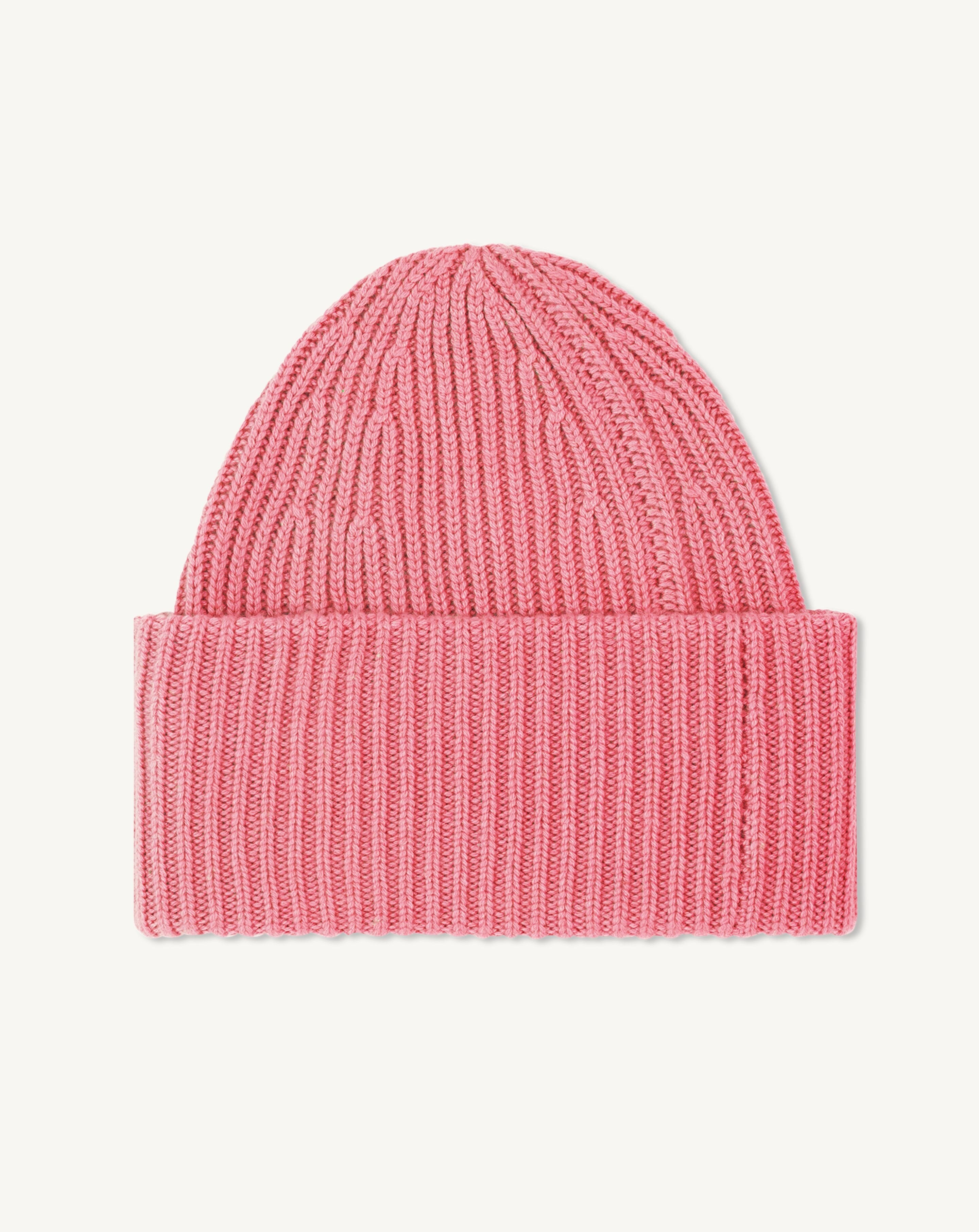 Bonnet ample à côtes-ROSE CAMEO-100% cachemire