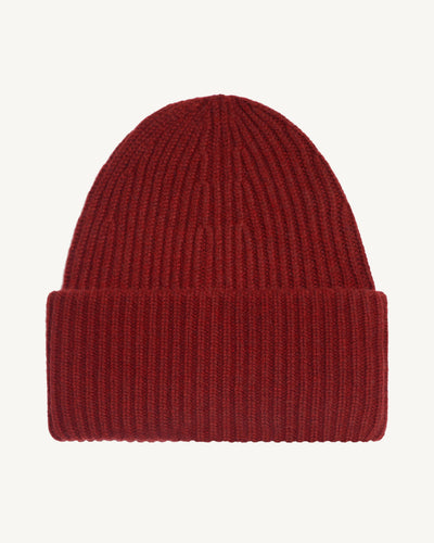 Bonnet ample à côtes-ROUGE D'ORIENT-100% cachemire