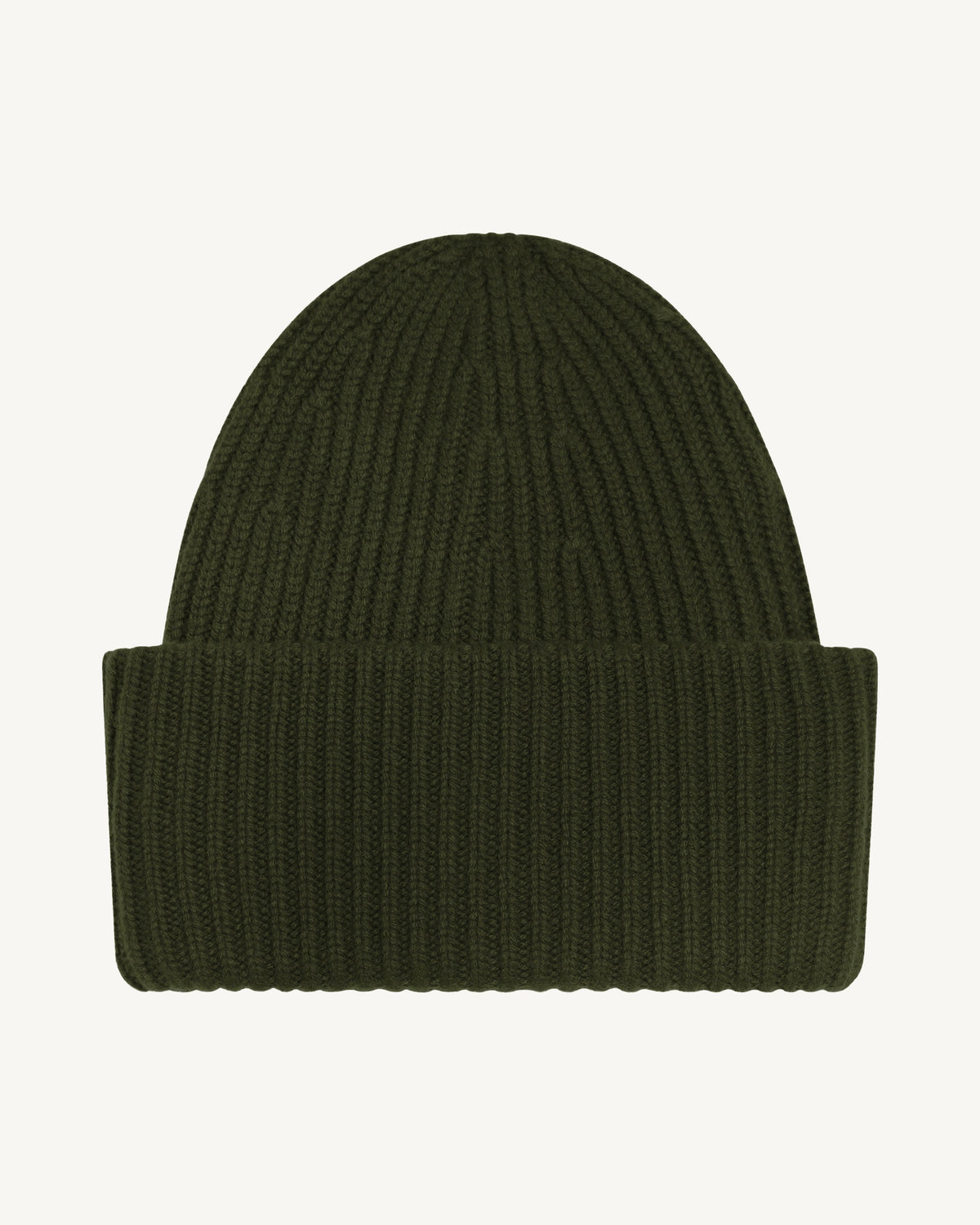 Bonnet ample à côtes-KAKI KOMBU-100% cachemire