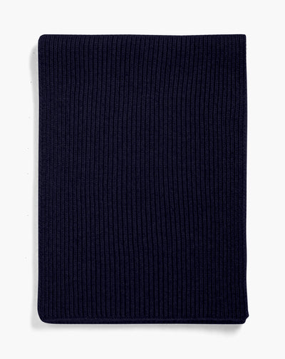 Écharpe à côtes-MARINE-100% CACHEMIRE