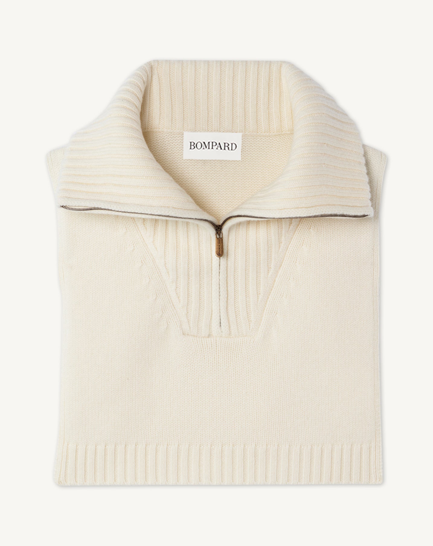 Plastron col camionneur-NATUREL-100% cachemire