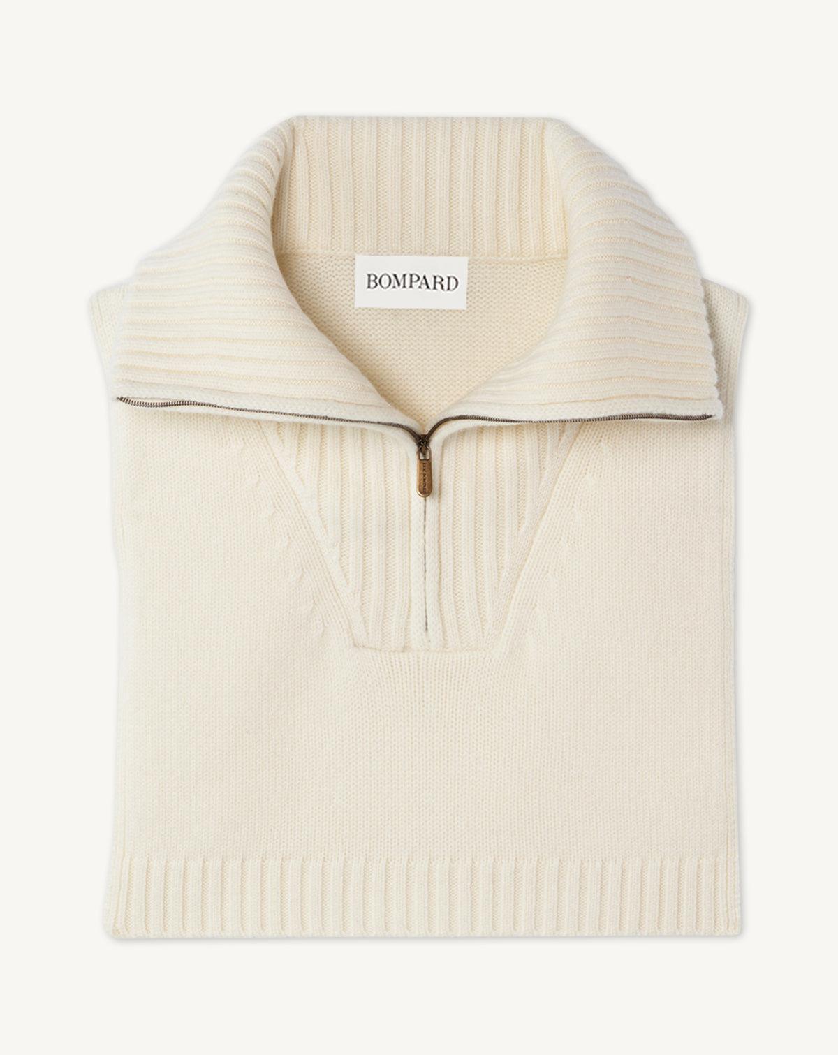 Plastron col camionneur-NATUREL-100% cachemire