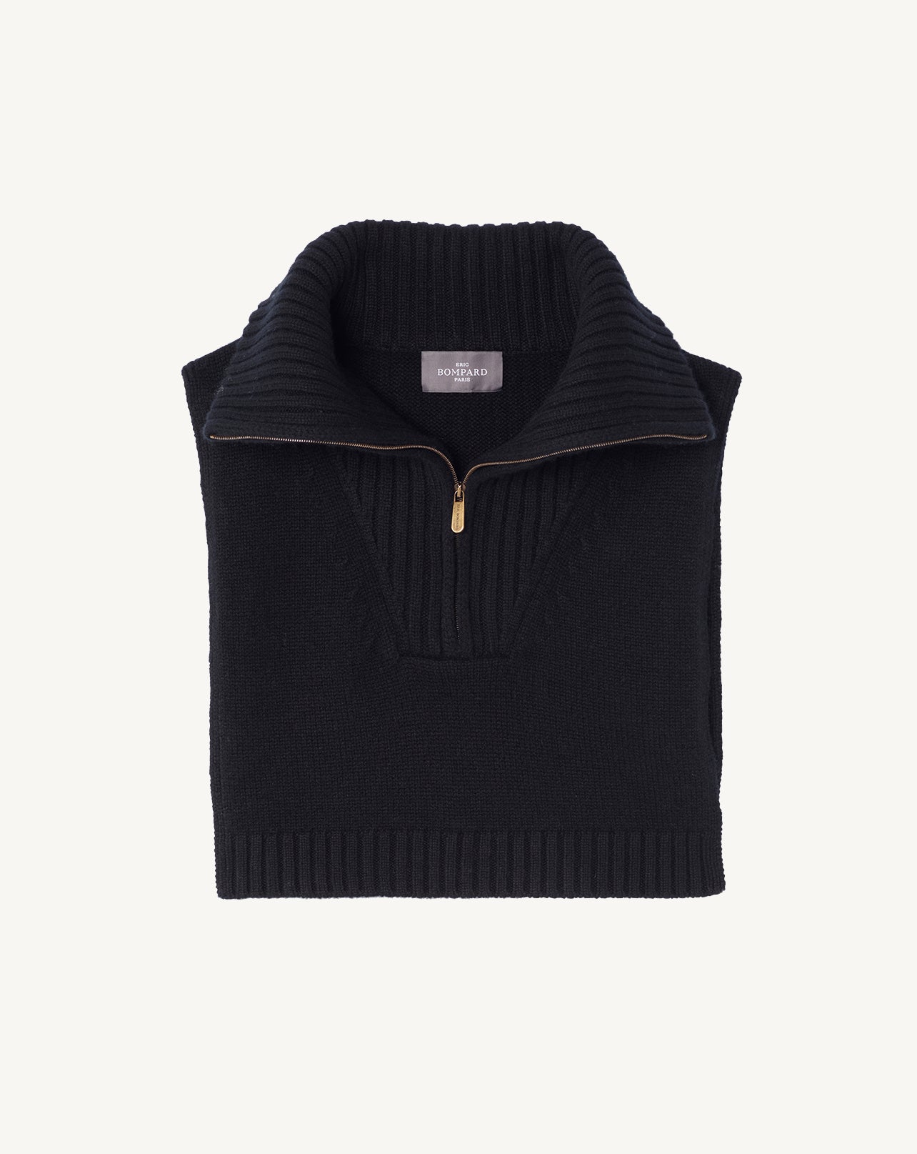 Plastron col camionneur-NOIR-100% cachemire