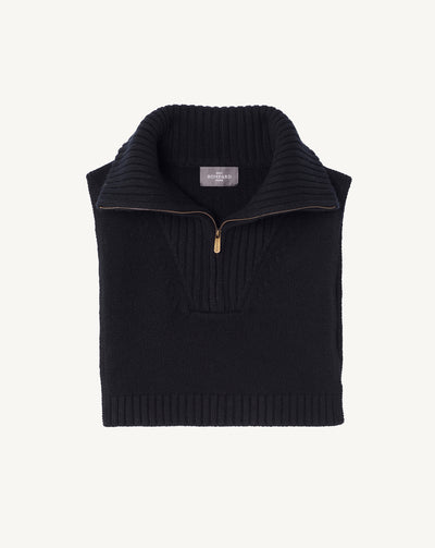 Plastron col camionneur-NOIR-100% cachemire