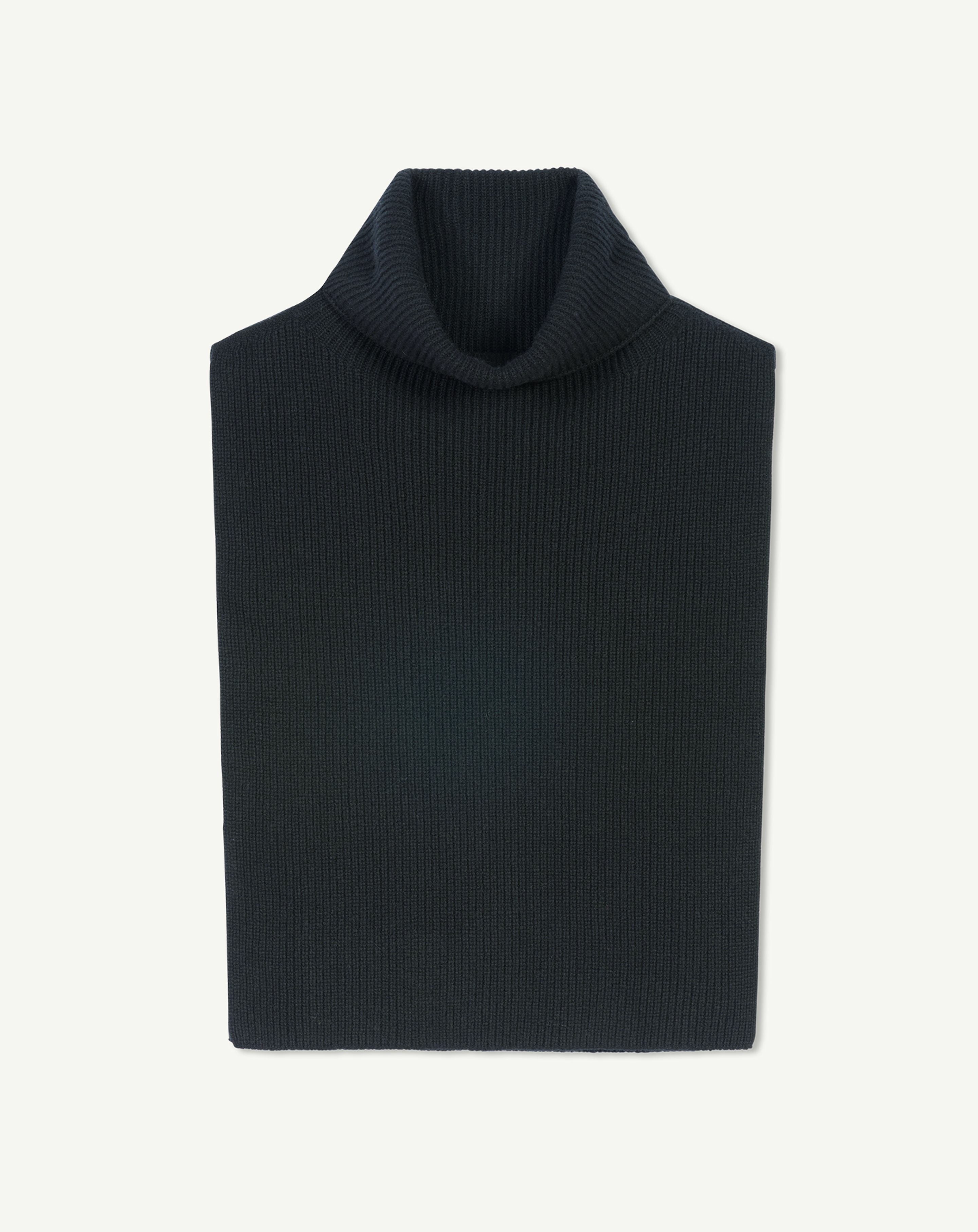 PING カシミヤ100% サイドリブクルーネックプルオーバー（BLK／L） Ribbed high neck pullover in Cashmere Women black | Eric Bompard