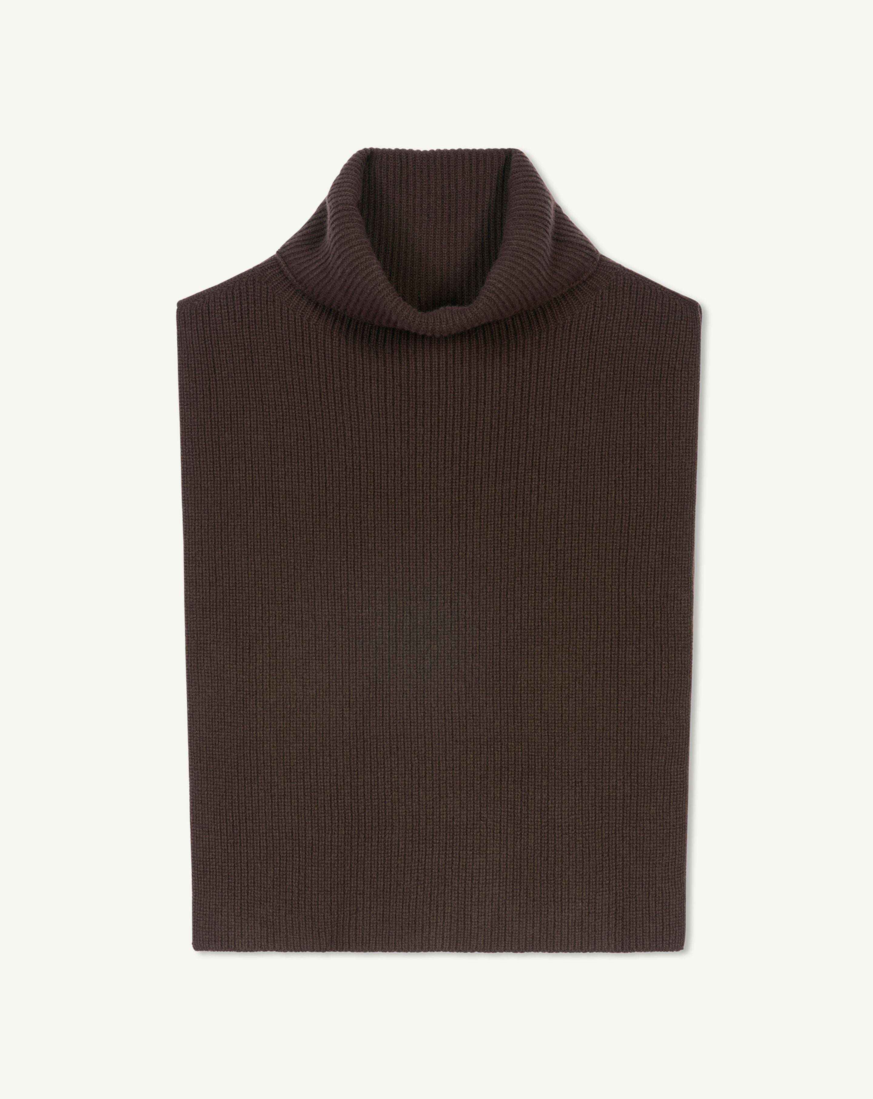 Plastron col roulé-CHOCOLAT-100% cachemire
